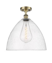 Edison Semi-Flush Mount Brushed Satin Nickel