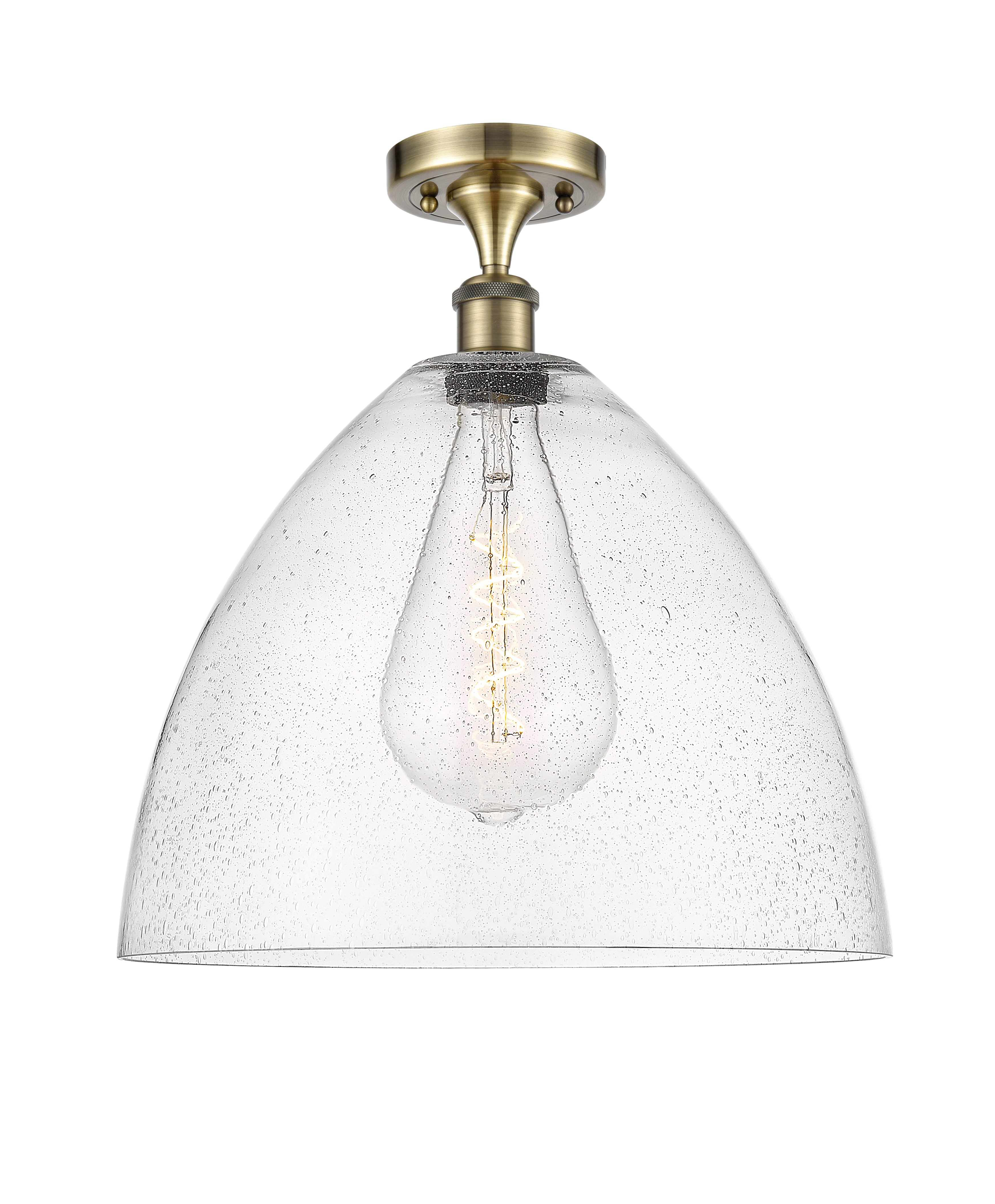 Edison Semi-Flush Mount Brushed Satin Nickel