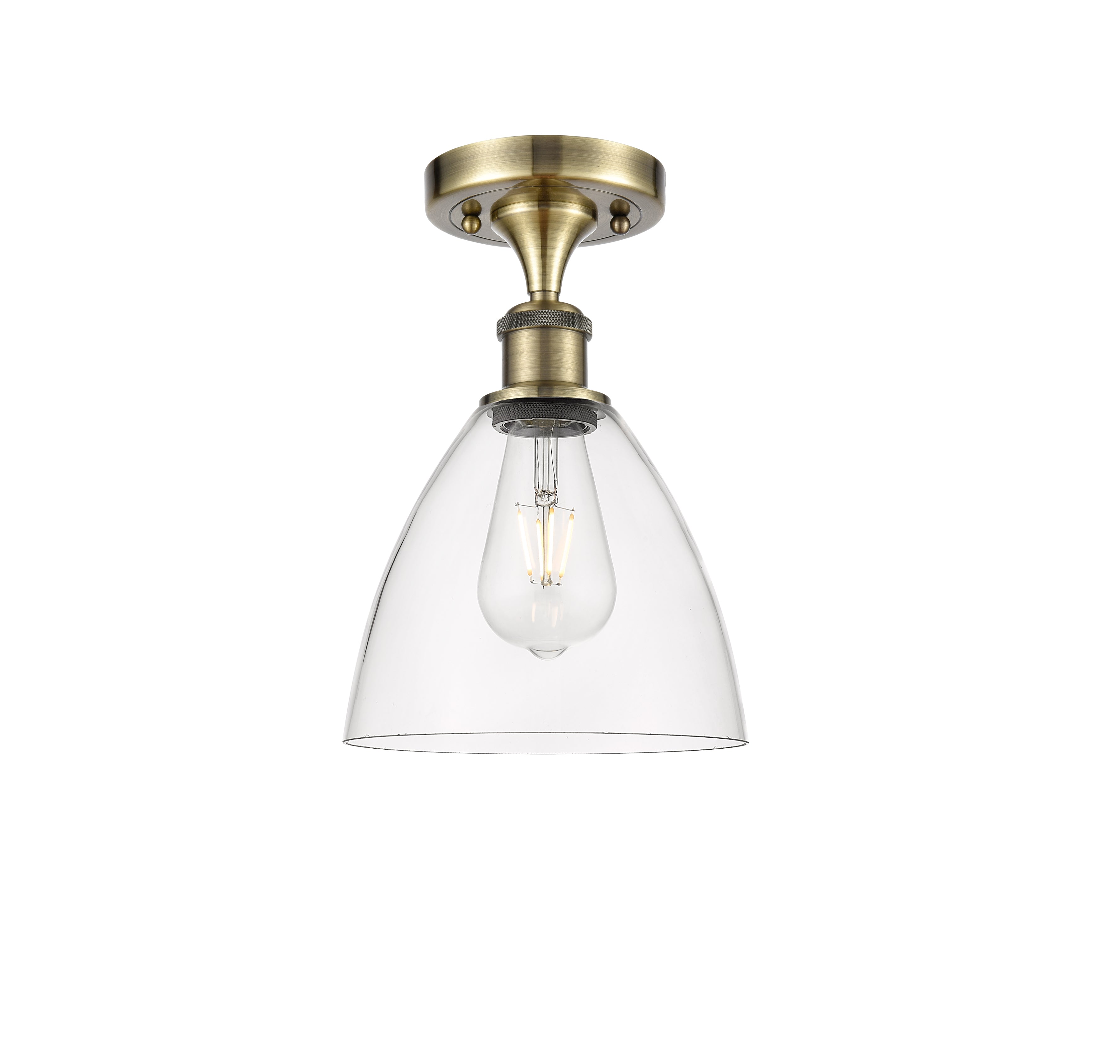 Edison Semi-Flush Mount Brushed Satin Nickel