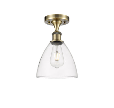 Bristol 8-Inch 1-Light Semi-Flush Mount Dome Shade 11.5-Inch High