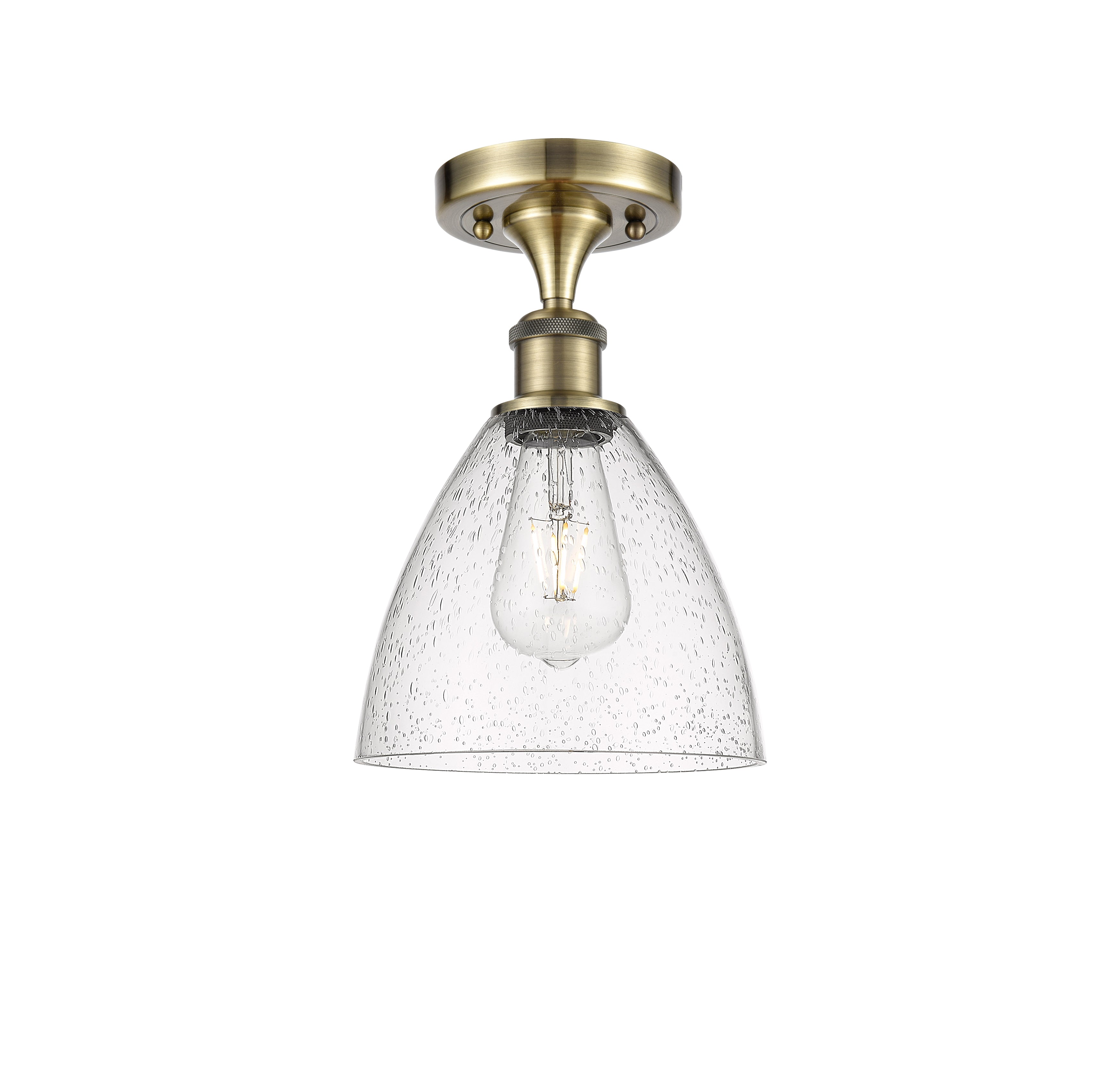 Edison Semi-Flush Mount Brushed Satin Nickel