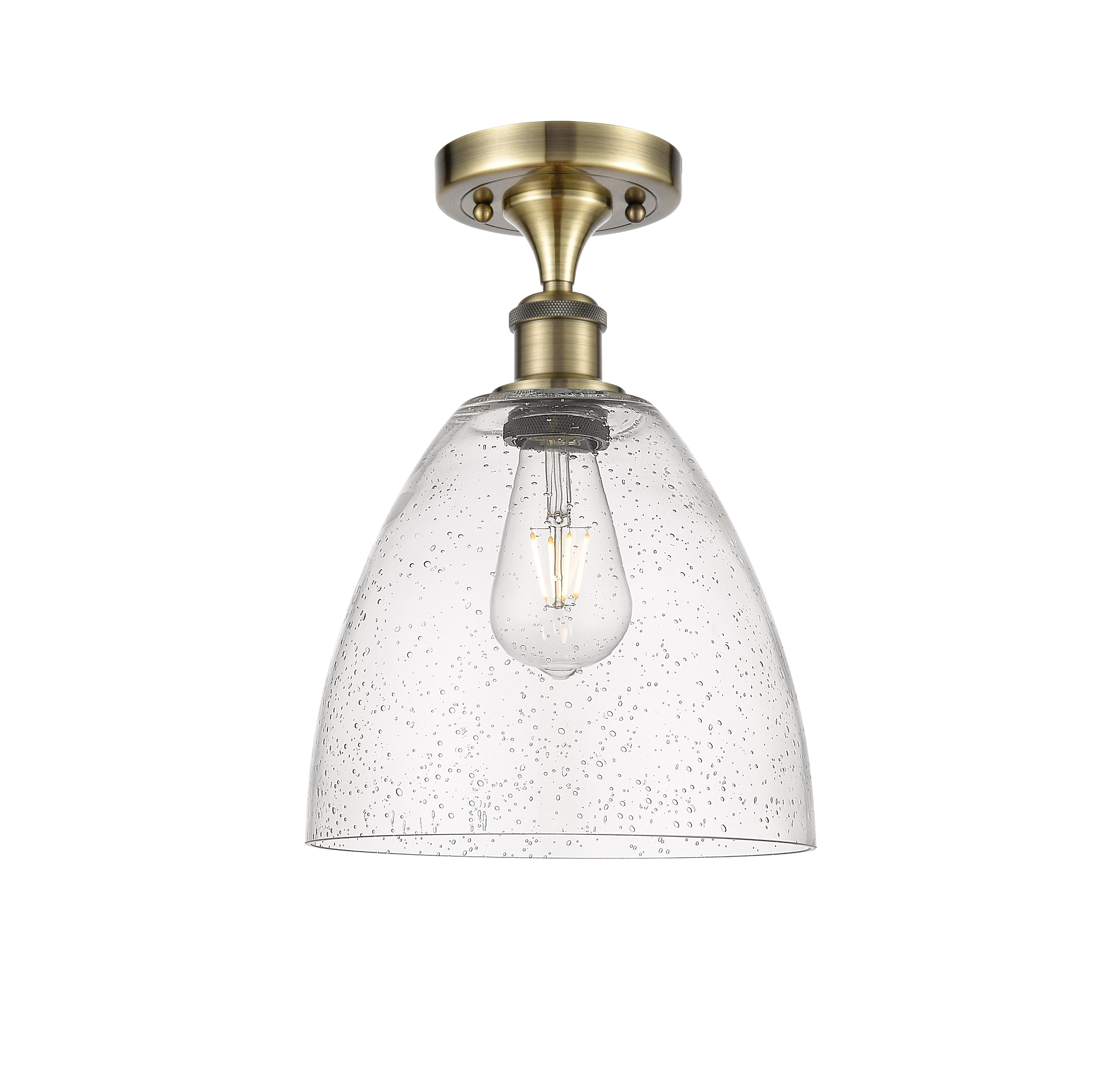 Edison Semi-Flush Mount Brushed Satin Nickel