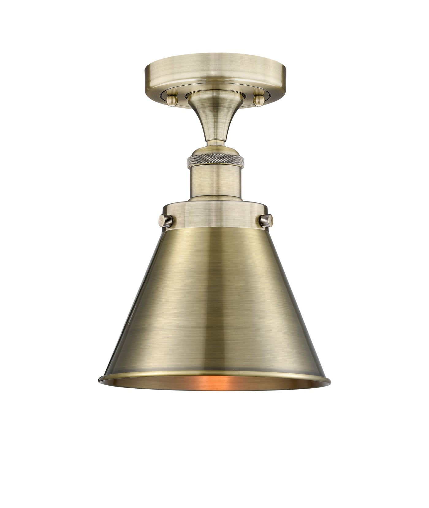 Edison Semi-Flush Mount Solid Brass Steel