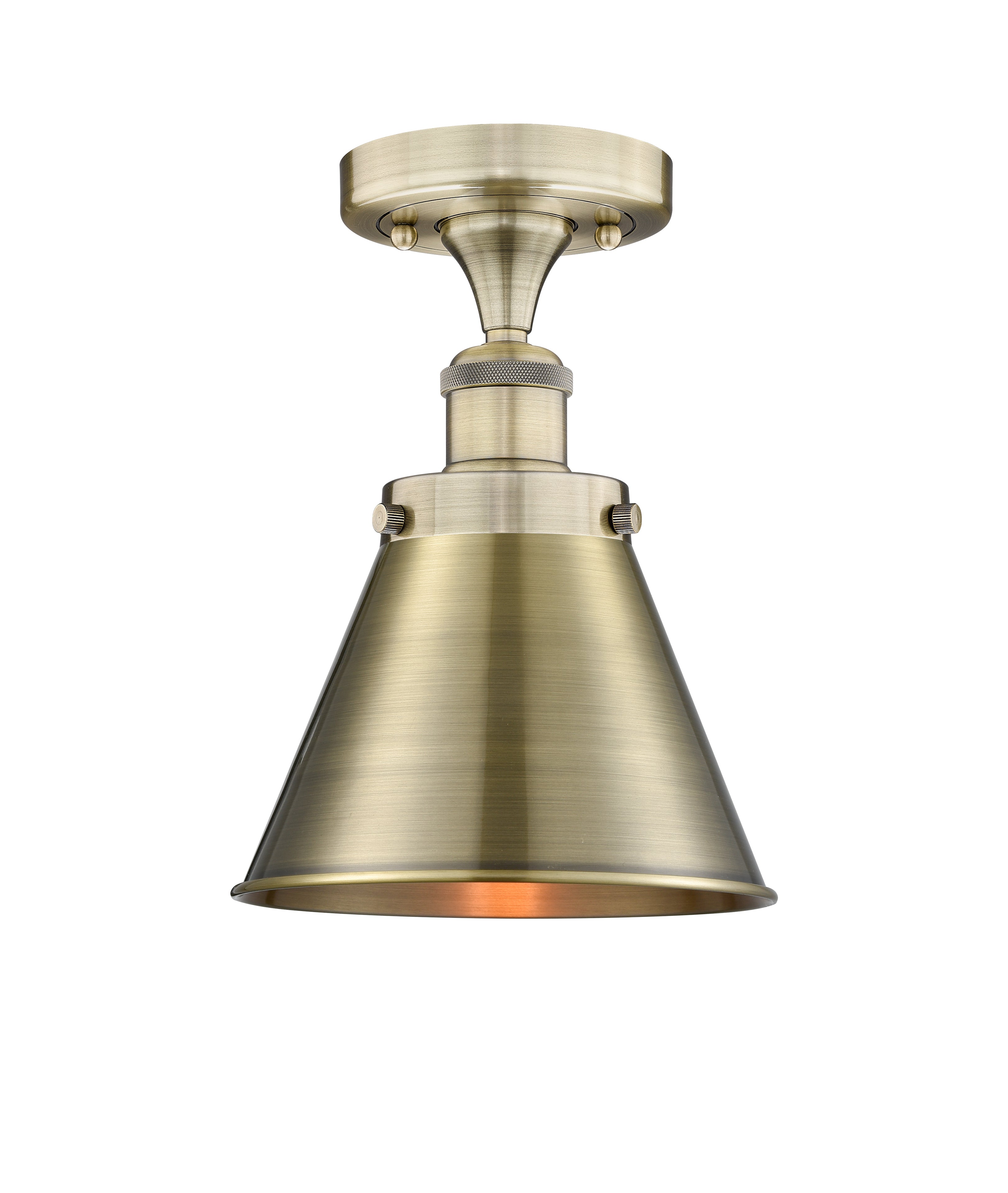 Edison Semi-Flush Mount Solid Brass Steel