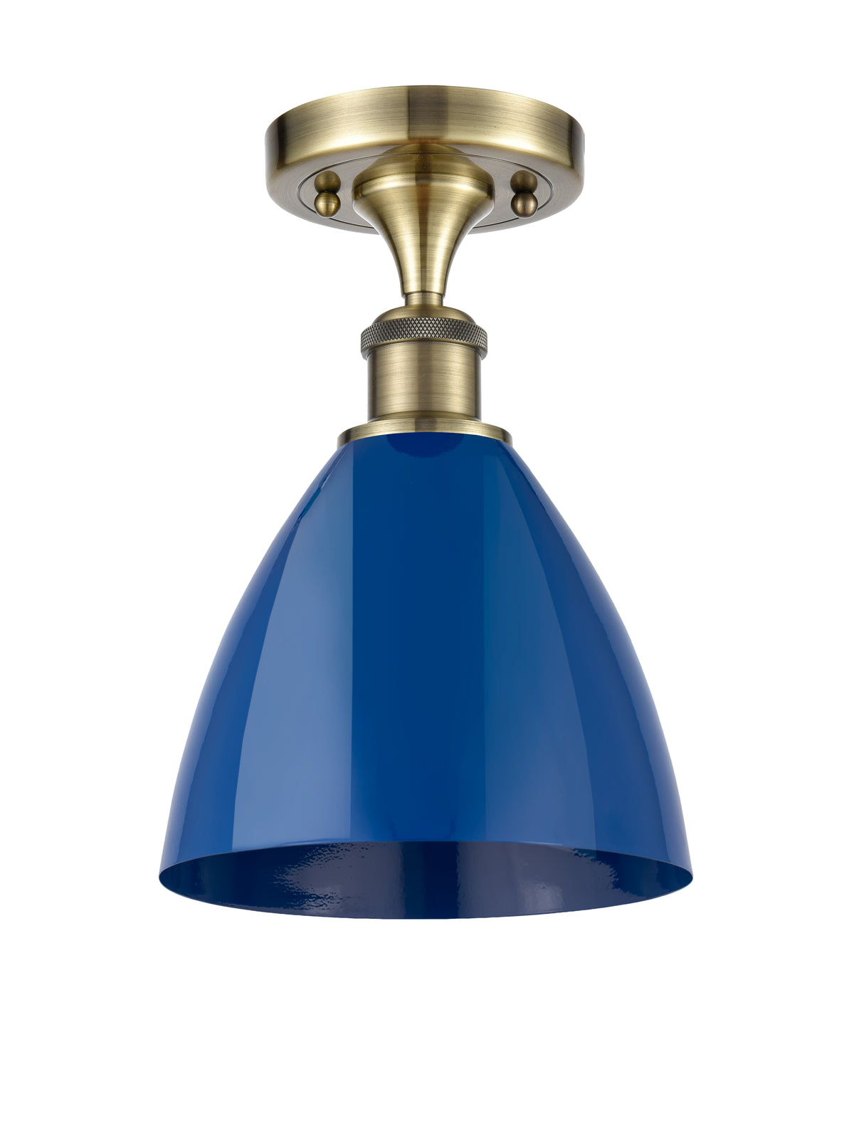 Plymouth 8-Inch 1-Light Semi-Flush Mount Dome Shade