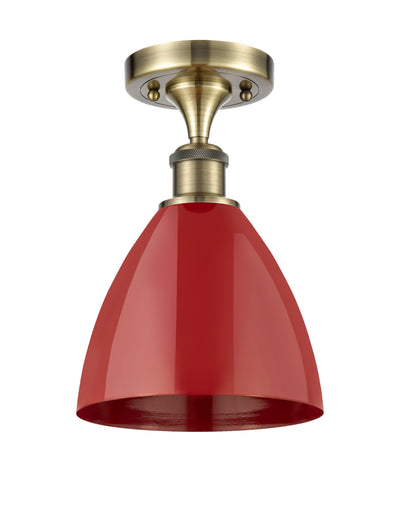 Plymouth 8-Inch 1-Light Semi-Flush Mount Dome Shade
