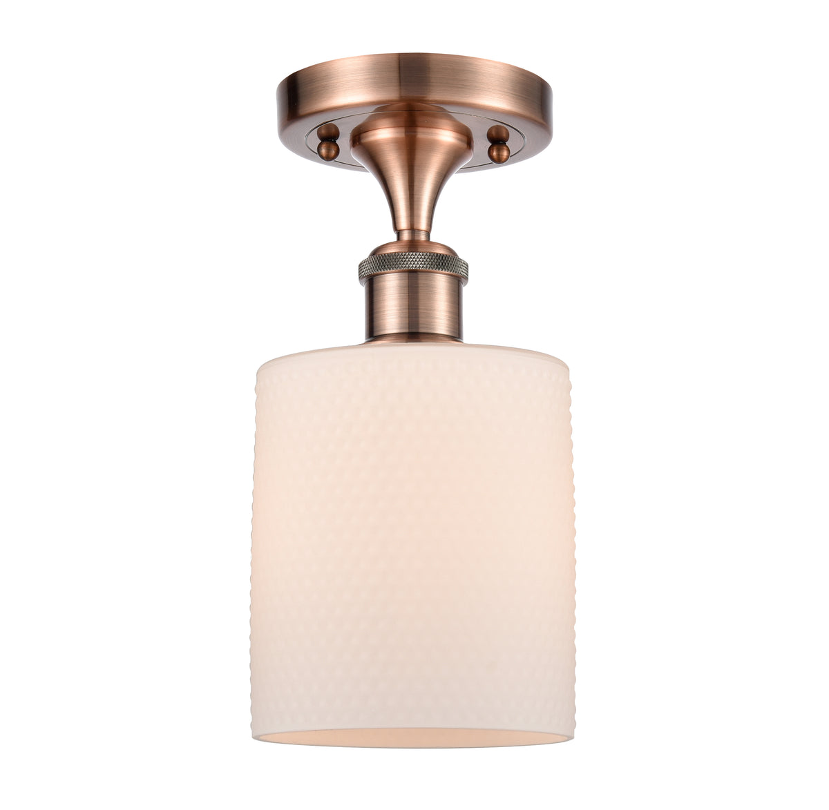 Cobbleskill 5-Inch 1-Light Semi-Flush Mount 11-Inch High E26 Medium Base Socket