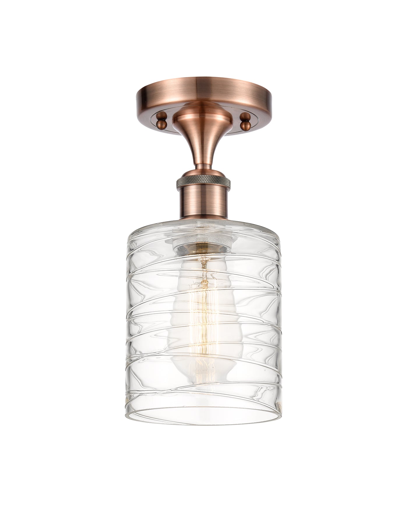 Edison Semi-Flush Mount Satin Nickel