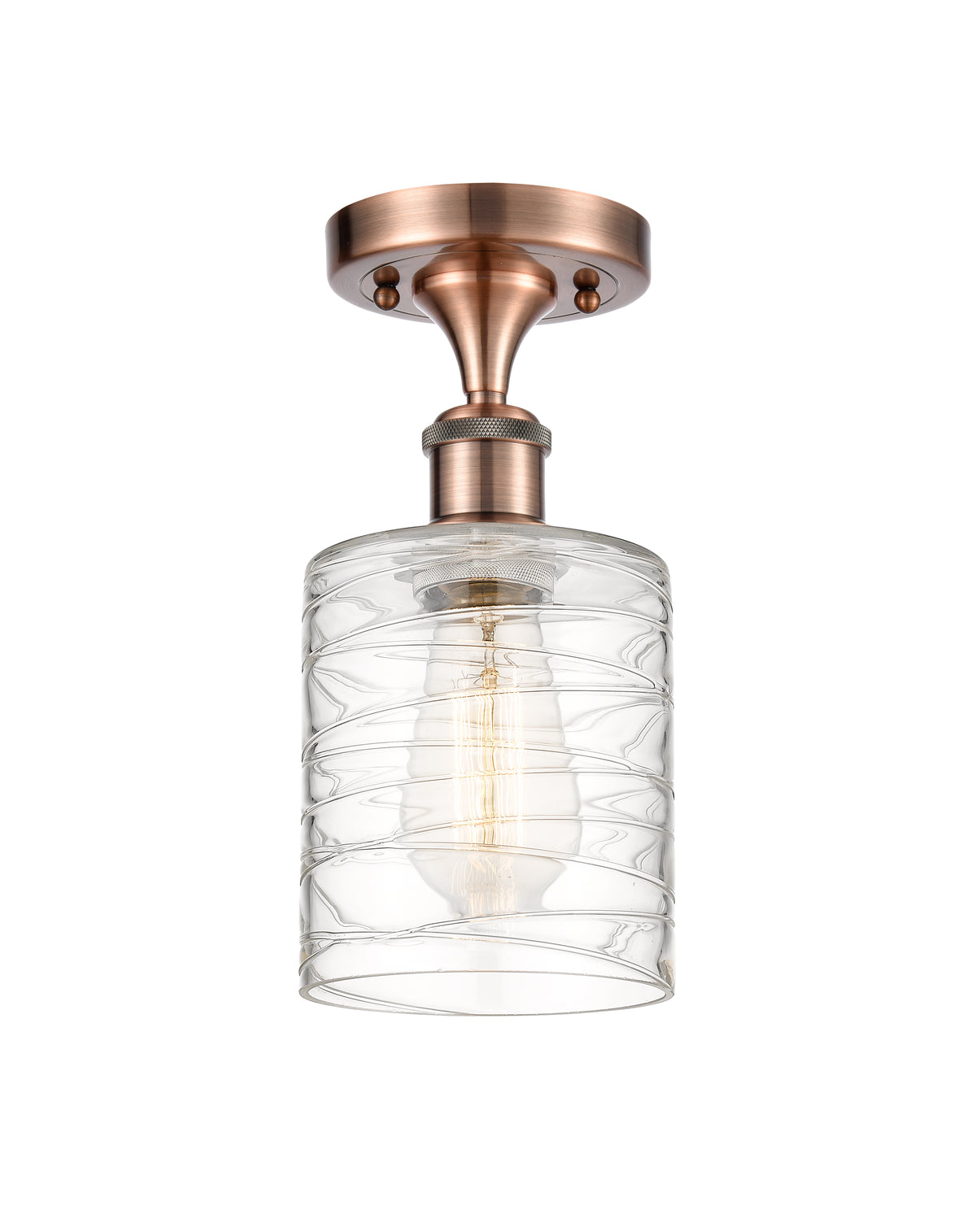 Cobbleskill 5-Inch 1-Light Semi-Flush Mount 11-Inch High Dimmable