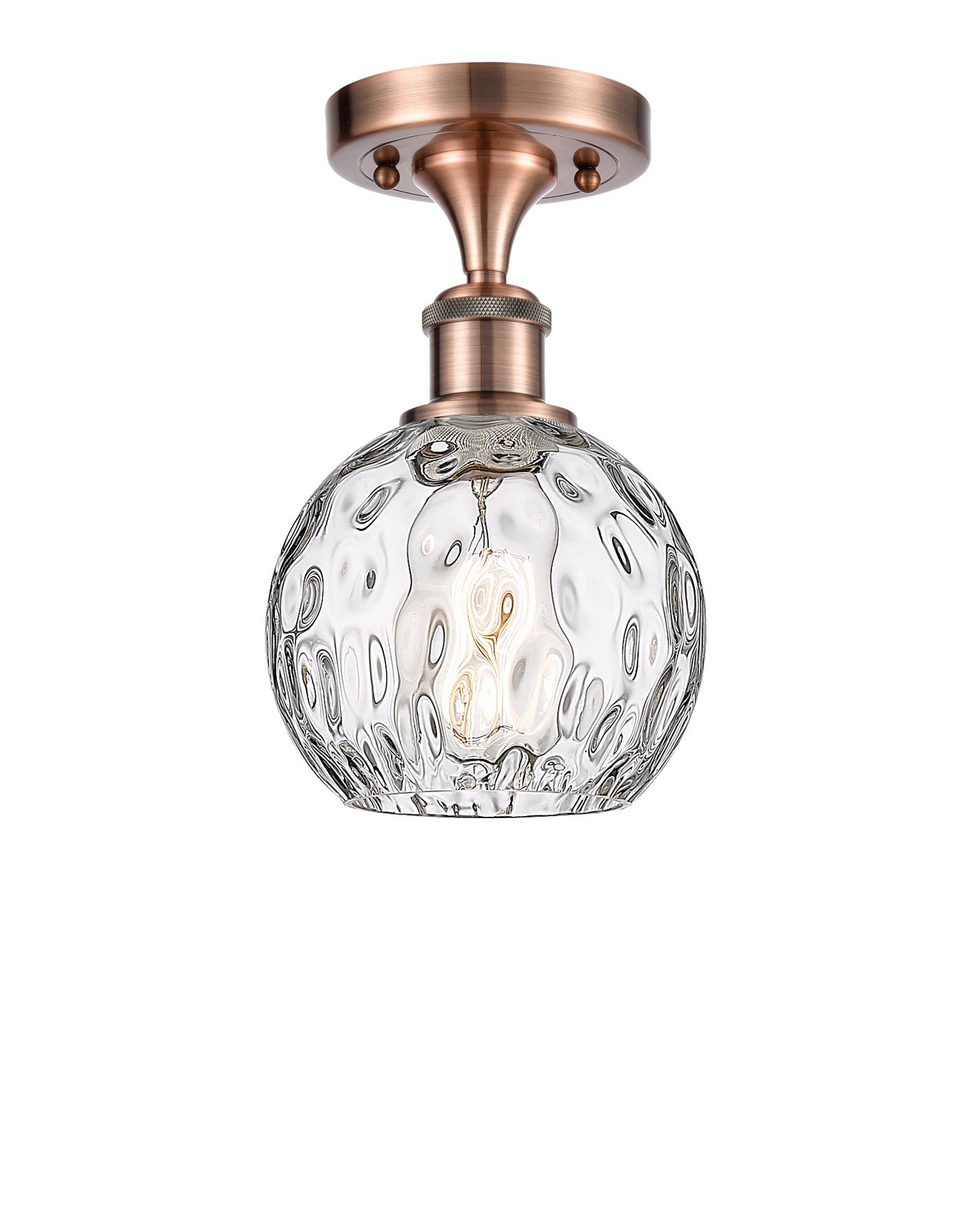 Edison Semi-Flush Mount Water Glass Nickel