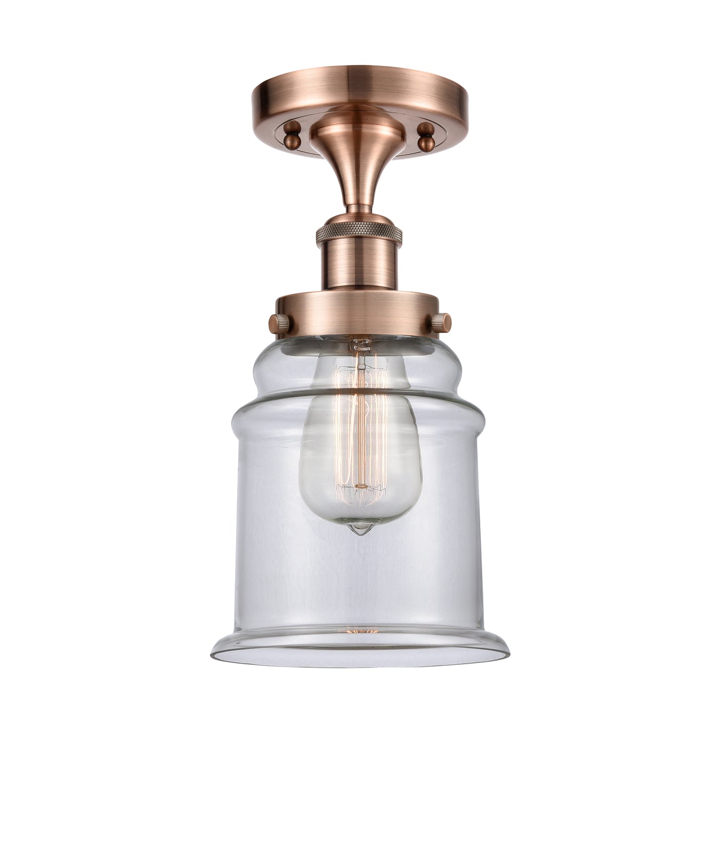 Edison Semi-Flush Mount Brushed Satin Nickel