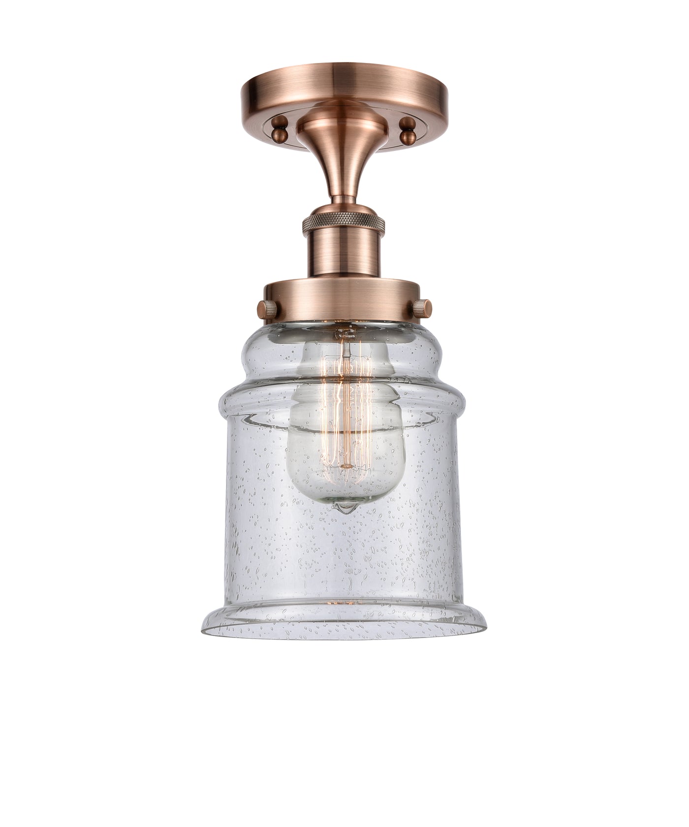 Edison Semi-Flush Mount Brushed Satin Nickel