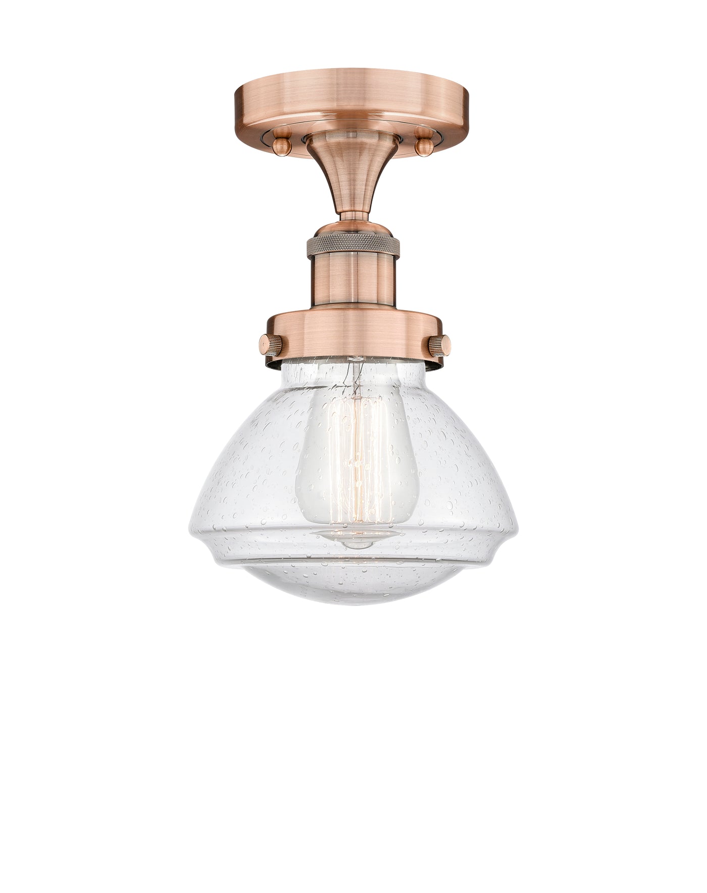 Edison Semi-Flush Mount Brushed Satin Nickel