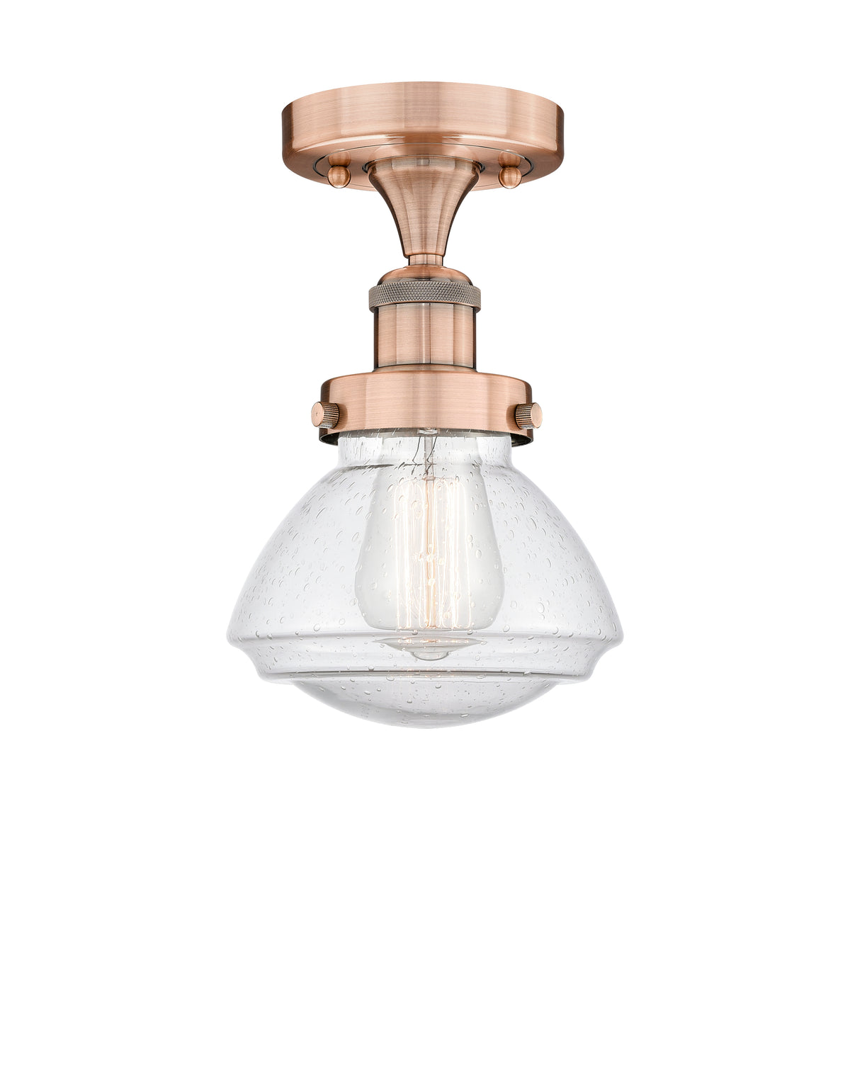 Olean 7-Inch 1-Light Semi-Flush Mount Bowl Shade
