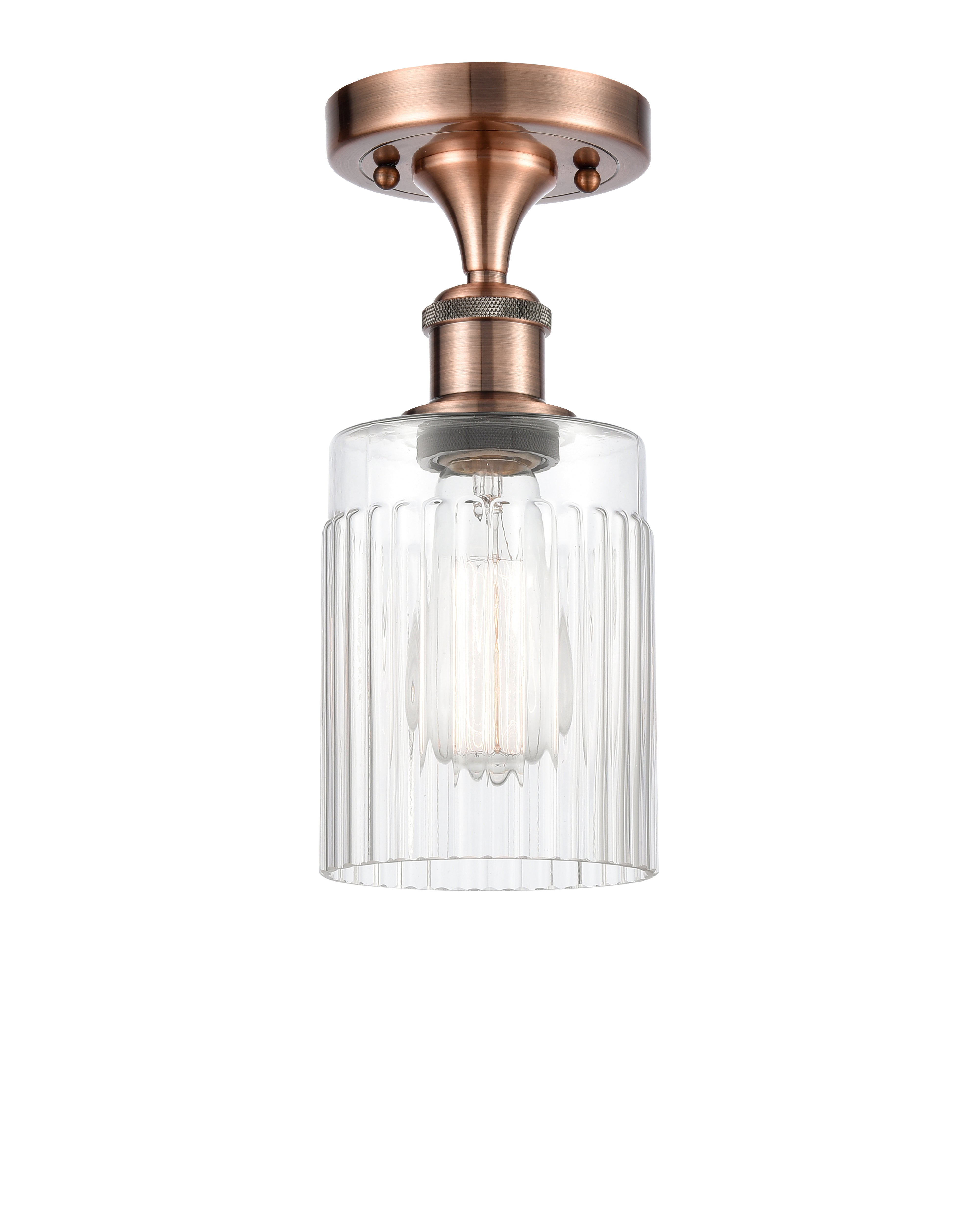 Edison Semi-Flush Mount Brushed Satin Nickel