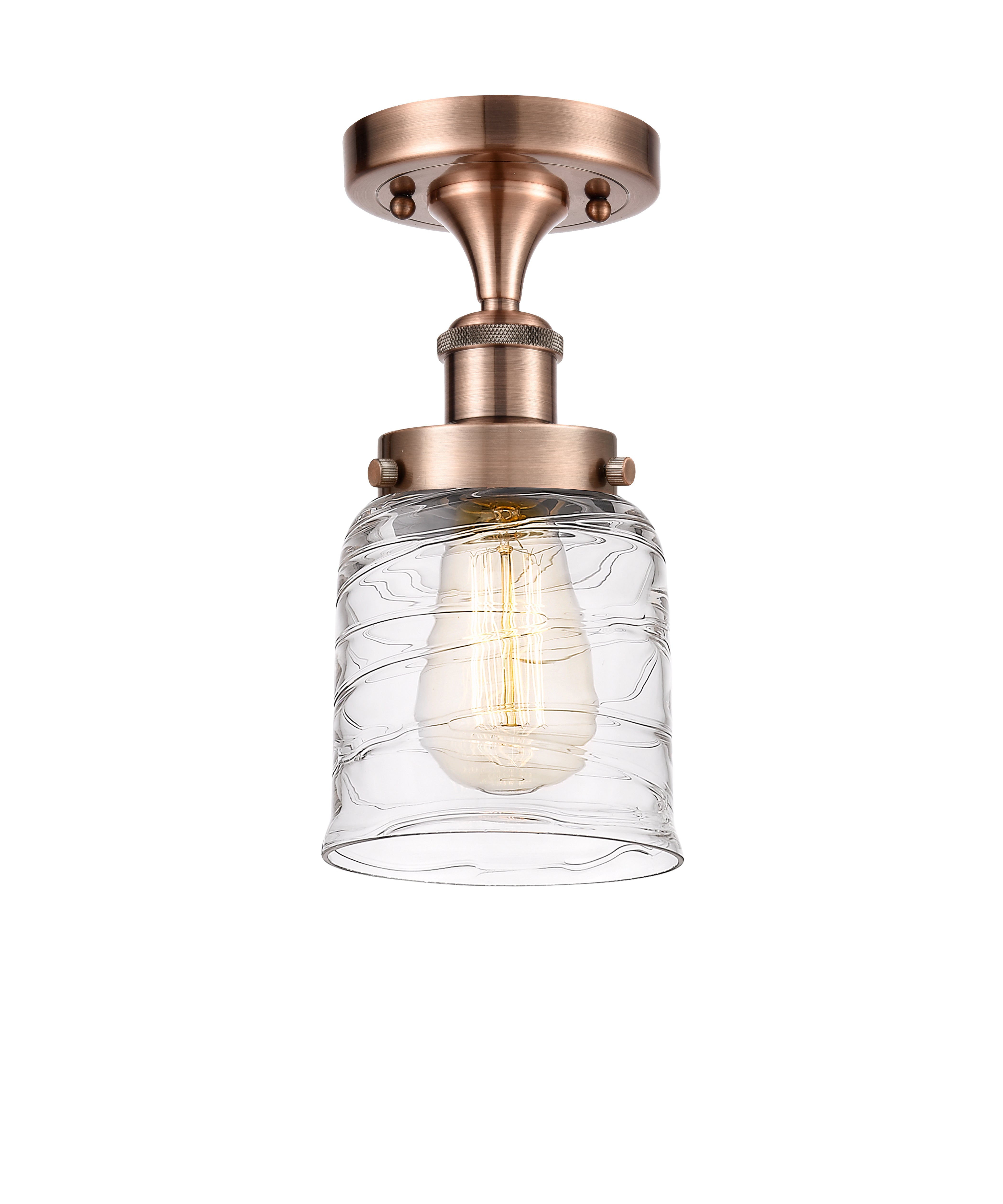 Edison Semi-Flush Mount Brushed Satin Nickel