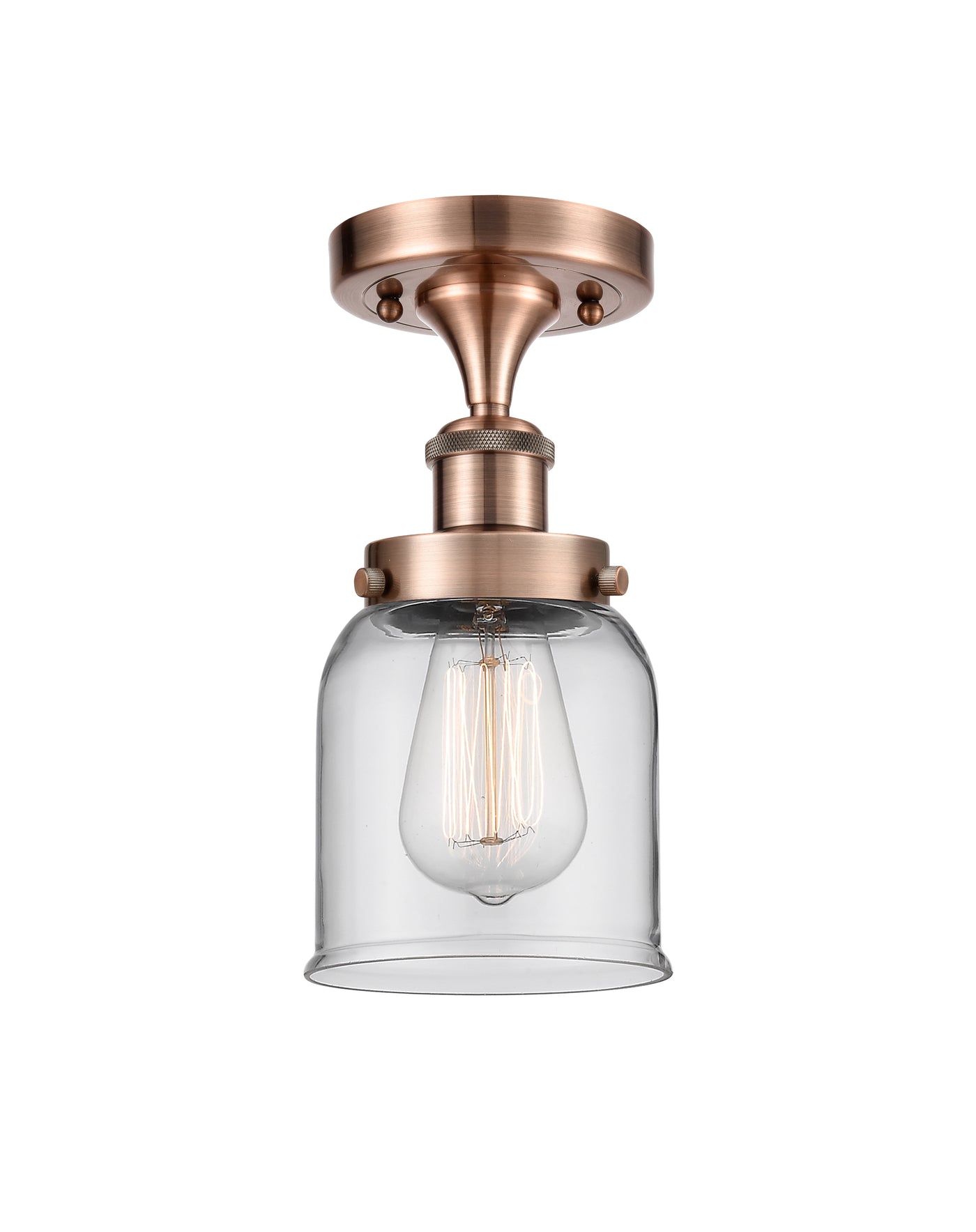 Edison Semi-Flush Mount Cast Brass Finish
