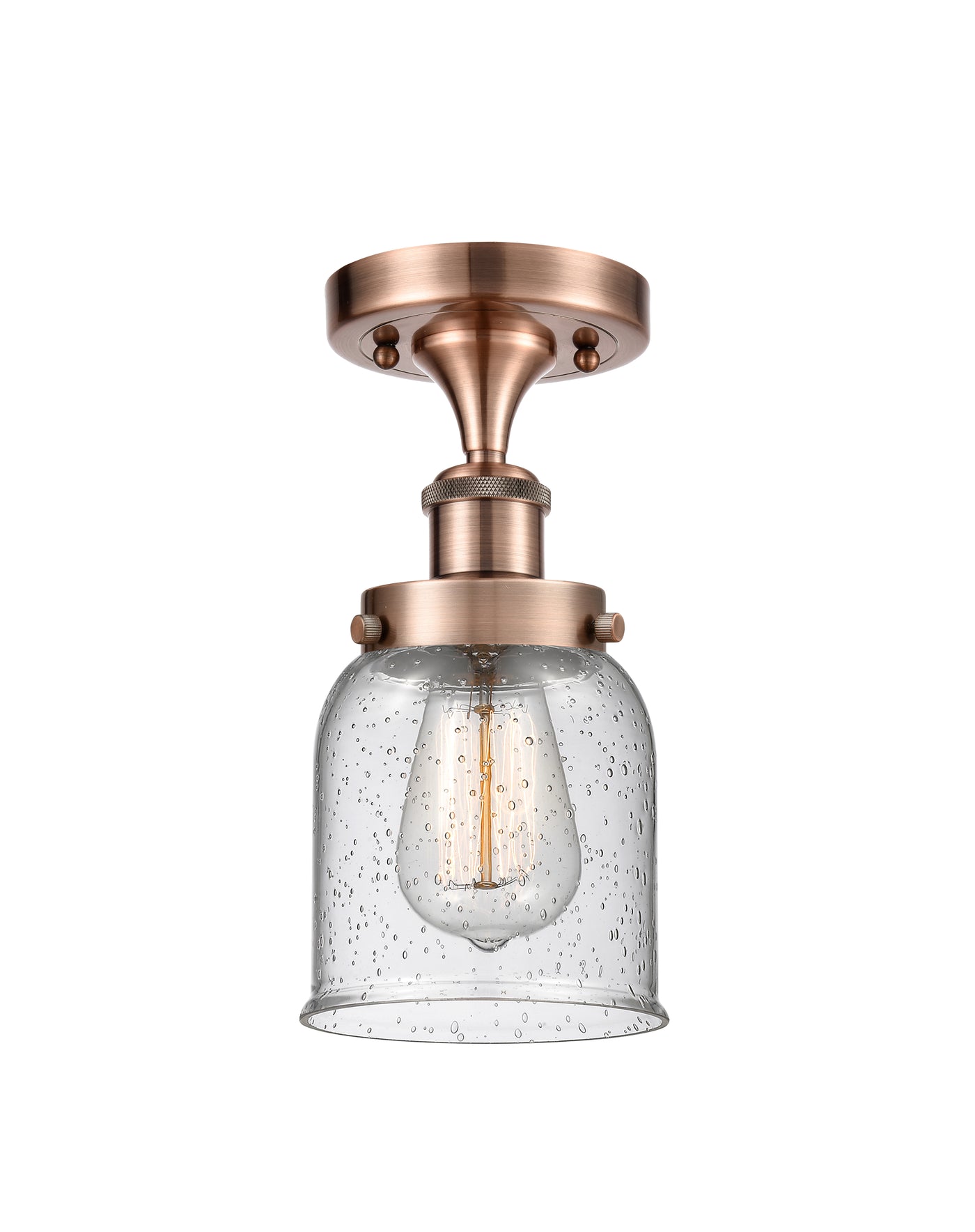 Edison Semi-Flush Mount Cast Brass Finish