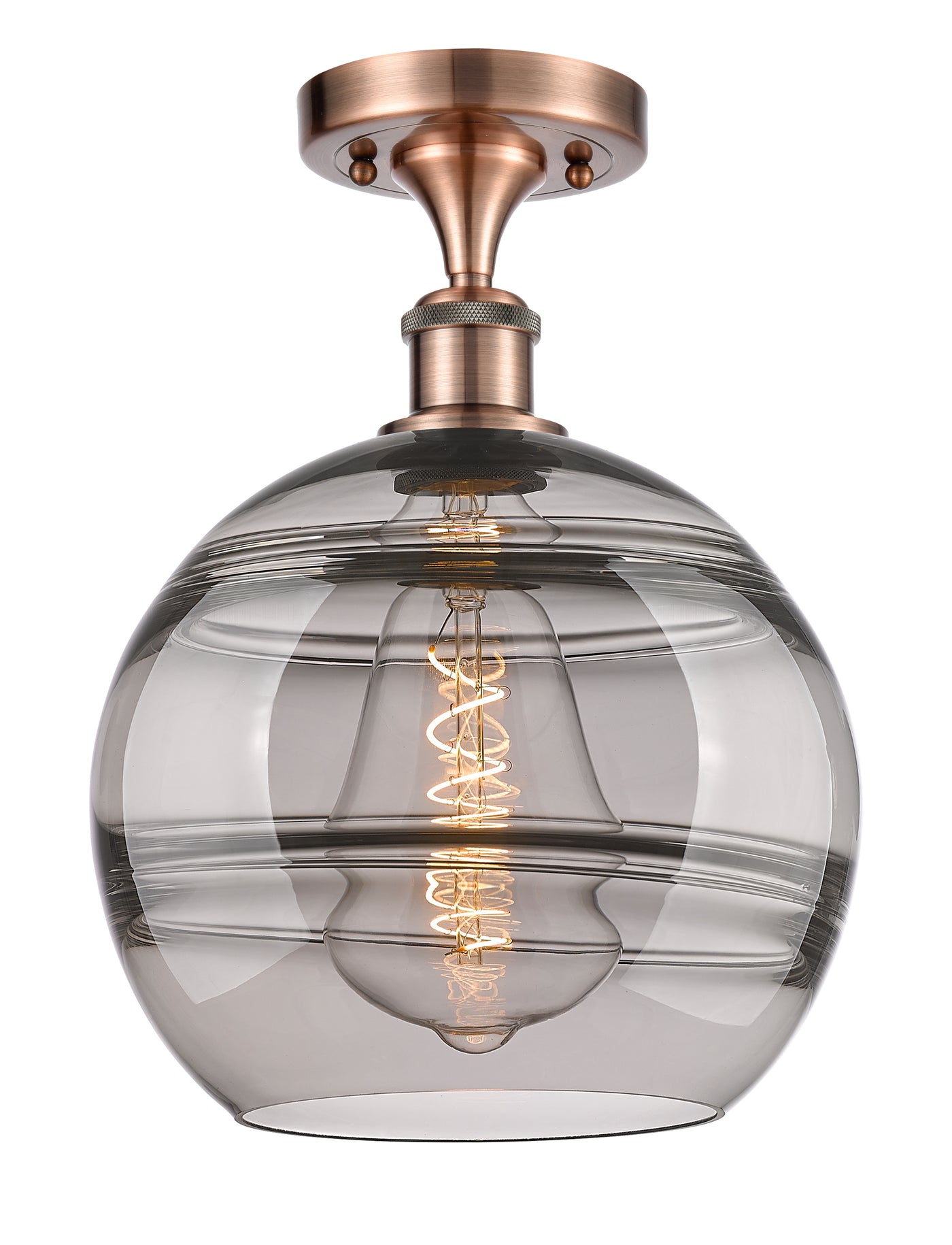Edison Semi-Flush Mount Brushed Satin Nickel
