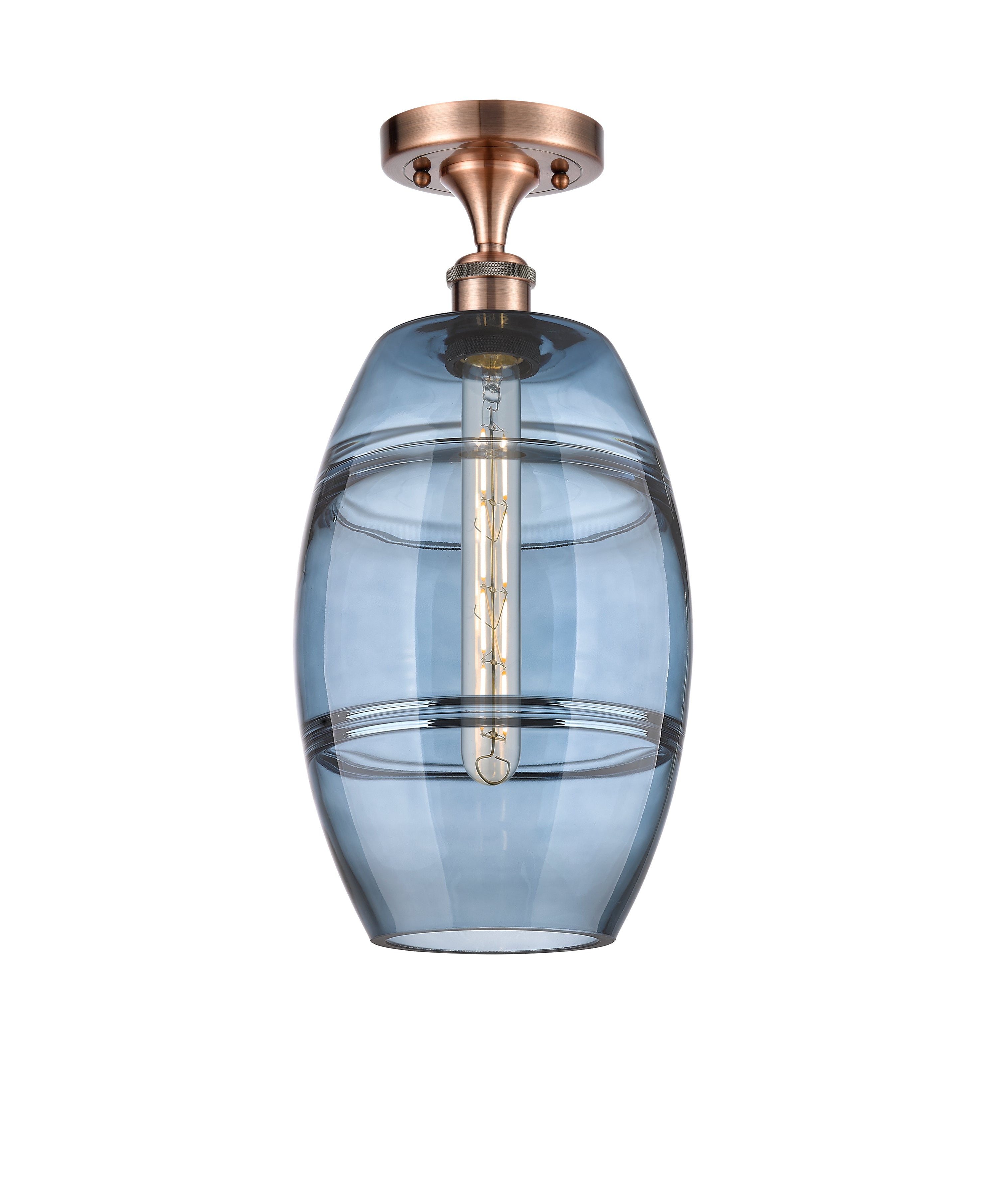 Edison Semi-Flush Mount Brushed Nickel Finish
