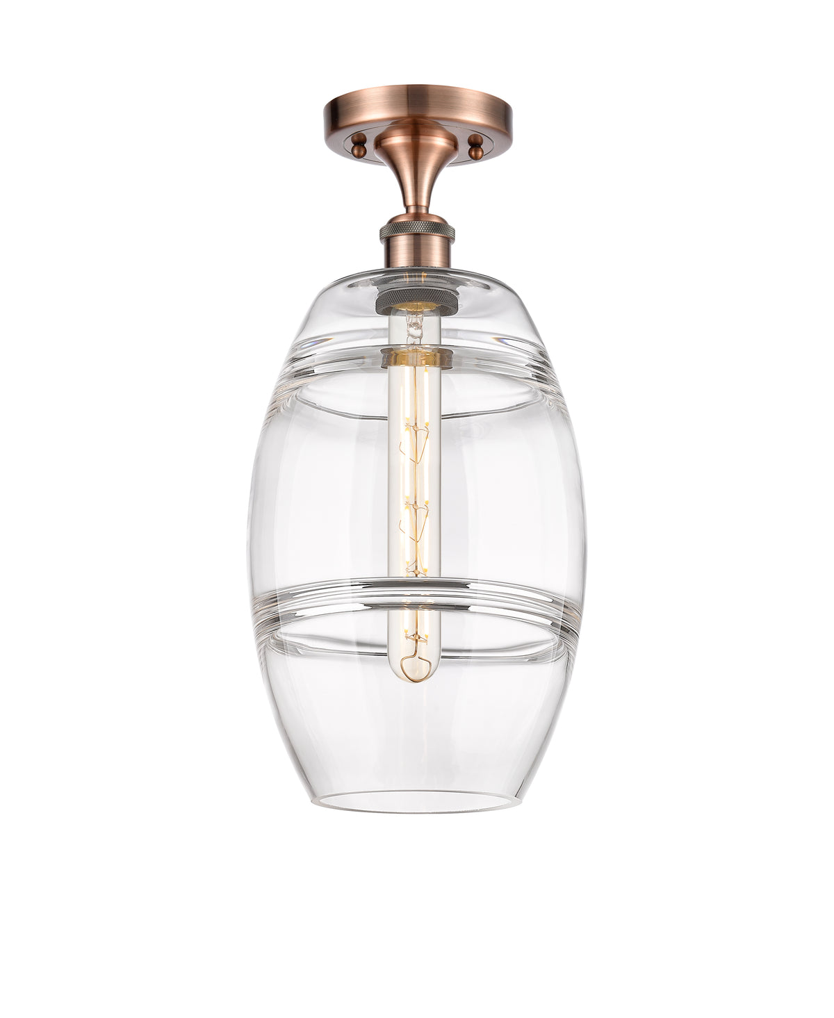 Vaz 8-Inch 1-Light Semi-Flush Mount 17-Inch High