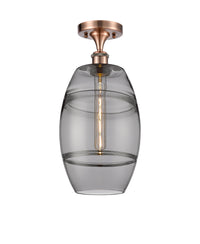 Edison Semi-Flush Mount Brushed Nickel Finish