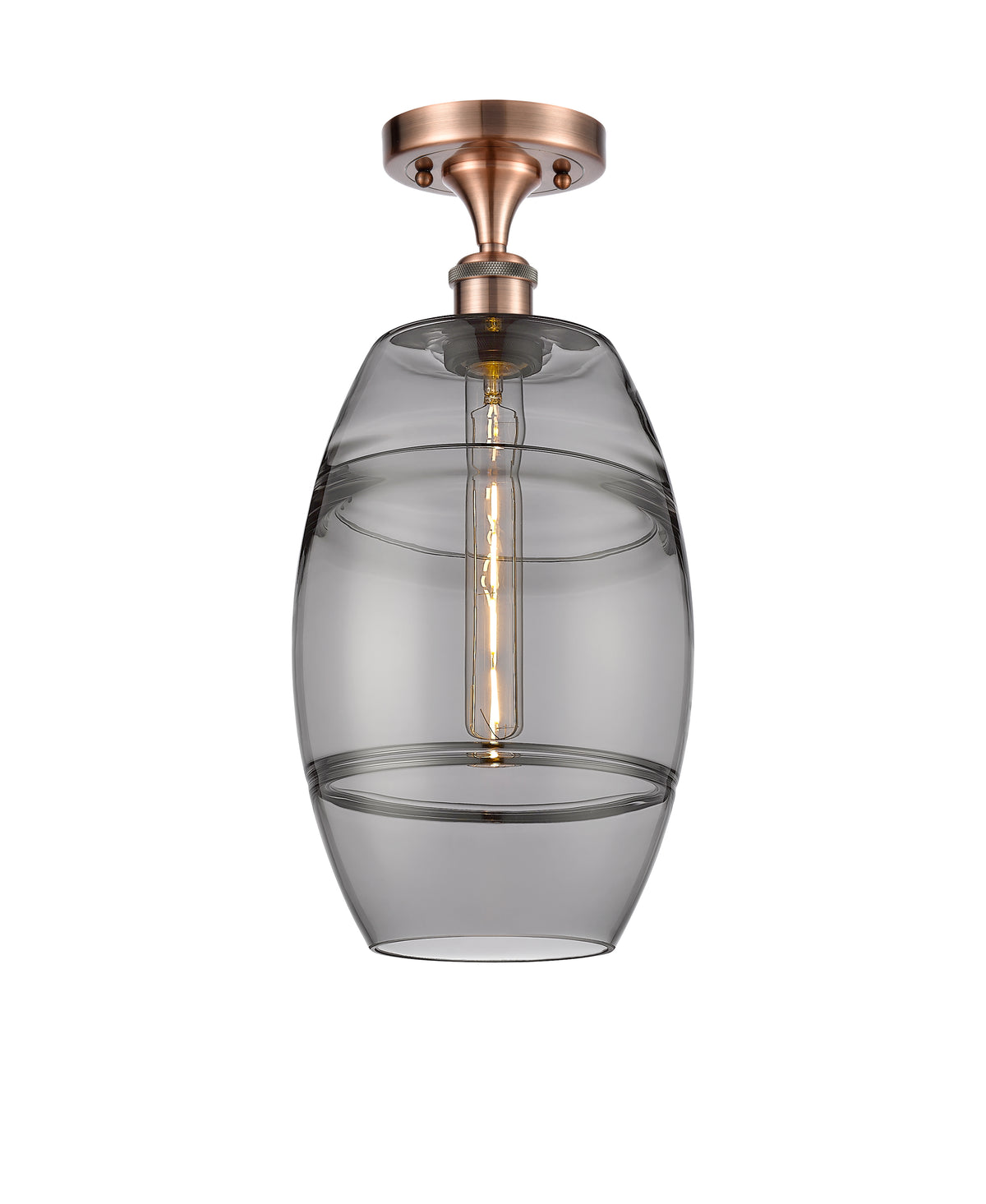 Vaz 8-Inch 1-Light Semi-Flush Mount 17-Inch High