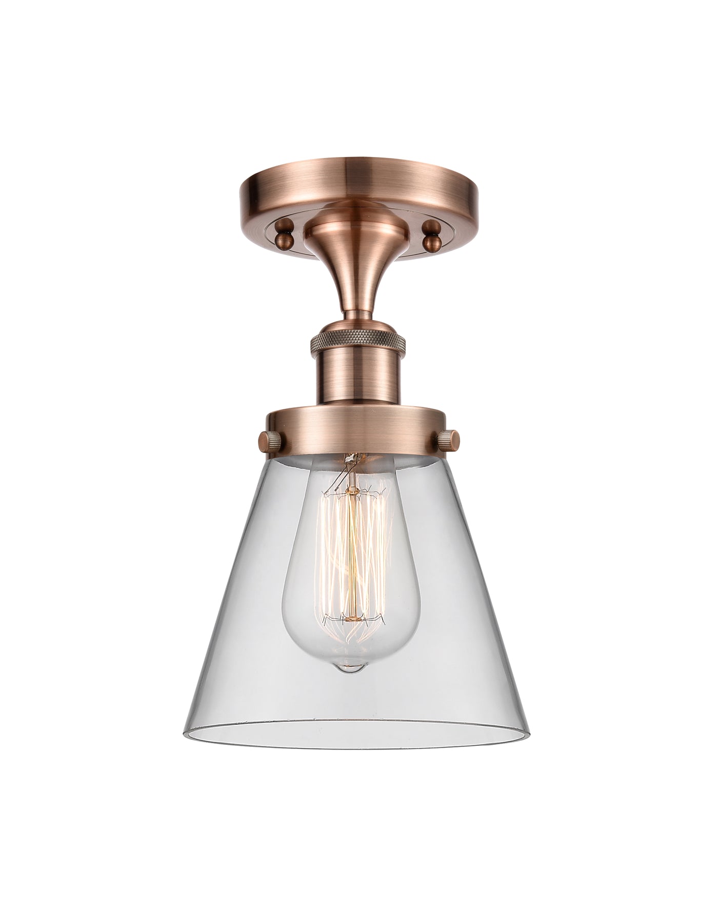 Edison Semi-Flush Mount Brushed Satin Nickel