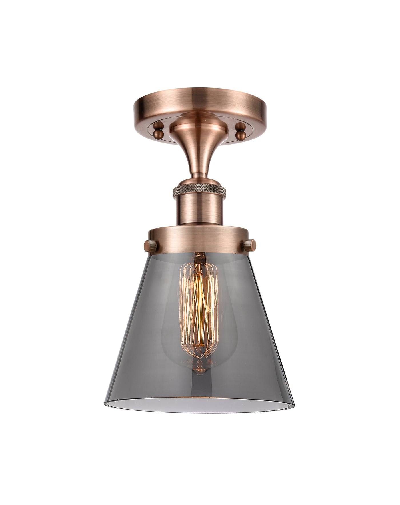 Edison Semi-Flush Mount Brushed Satin Nickel
