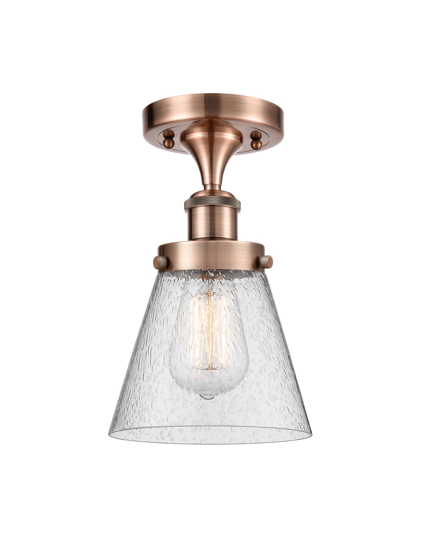 Edison Semi-Flush Mount Brushed Satin Nickel