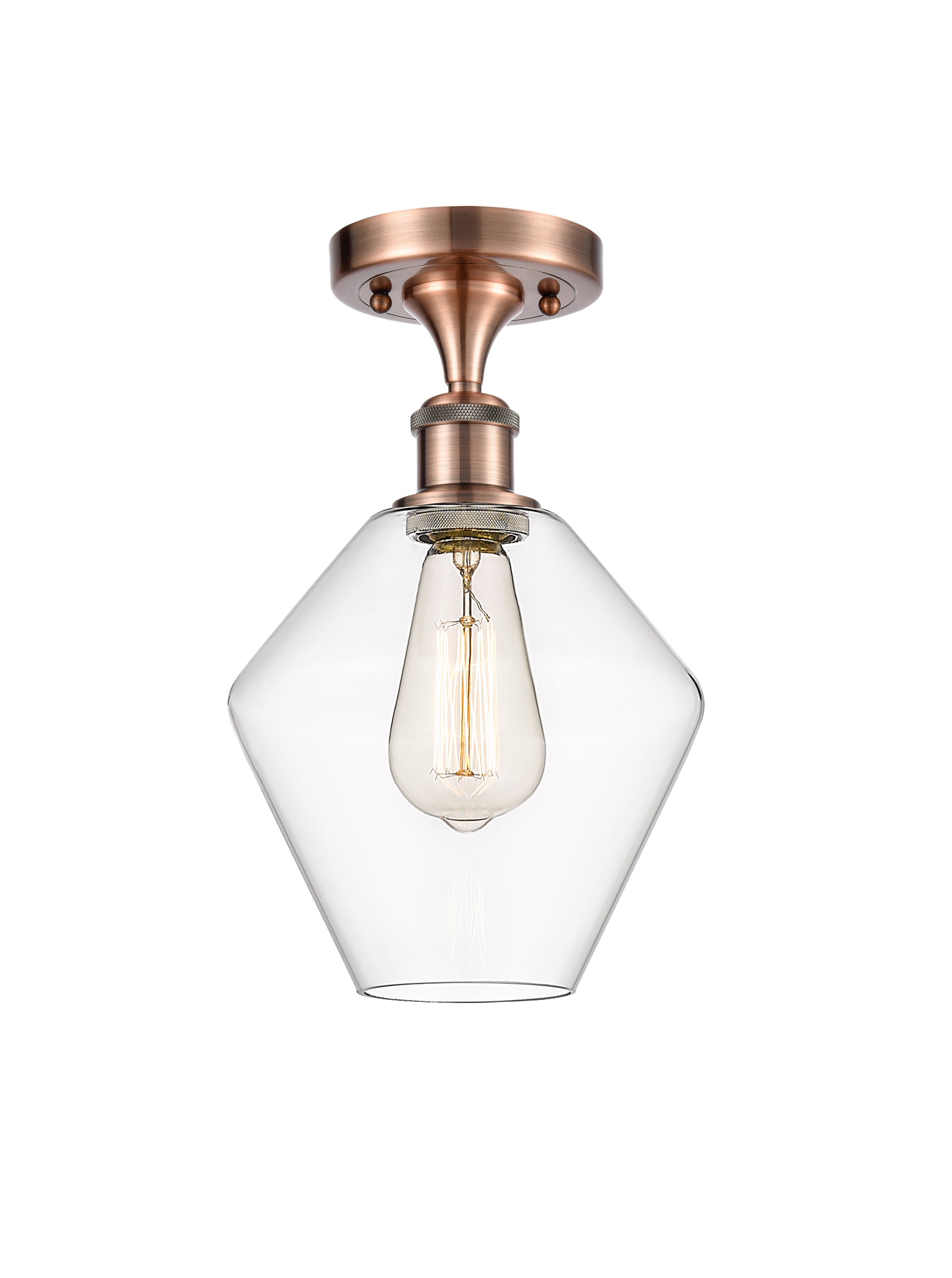 Edison Semi-Flush Mount Brushed Satin Nickel