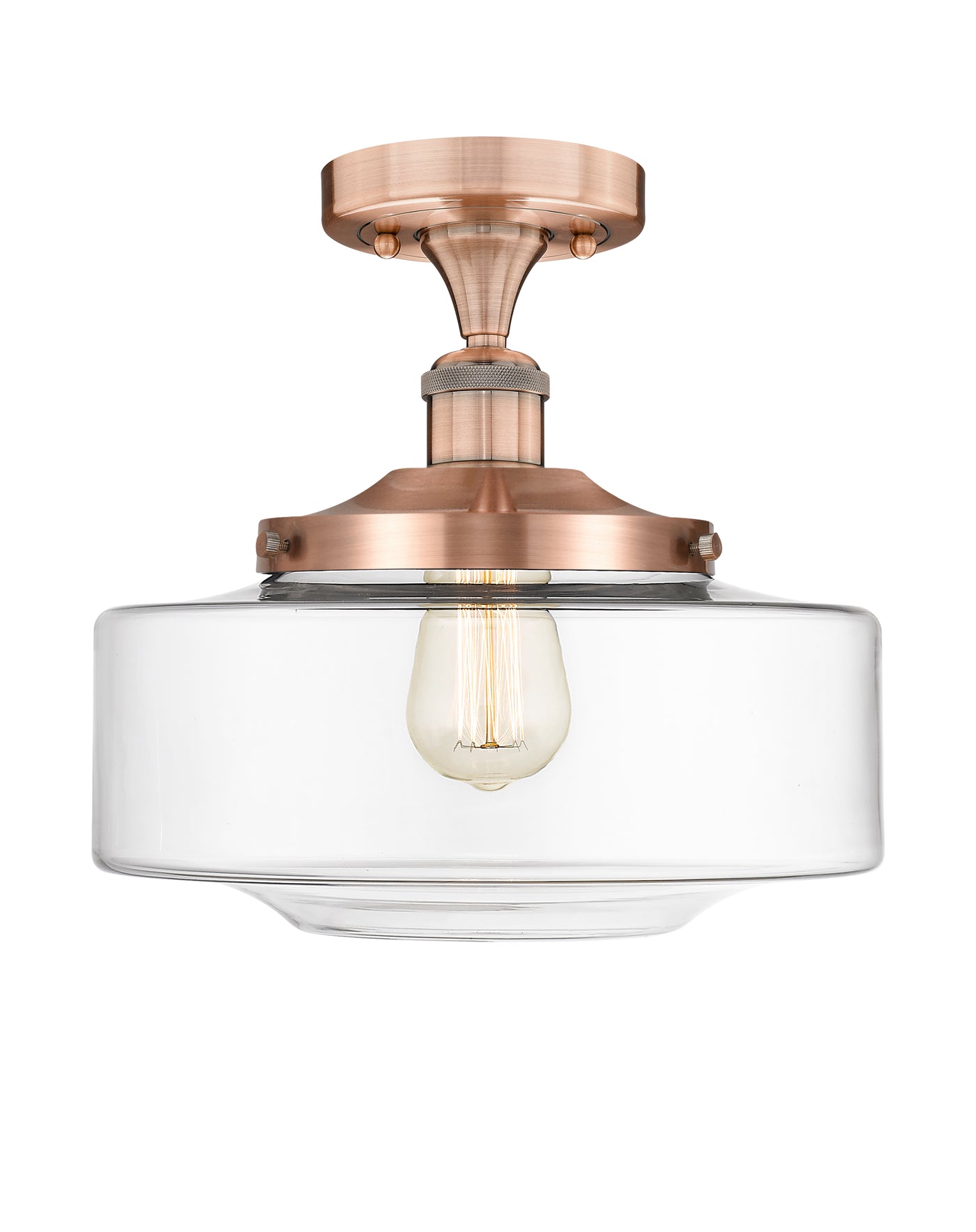 Edison Semi-Flush Mount Brushed Satin Nickel