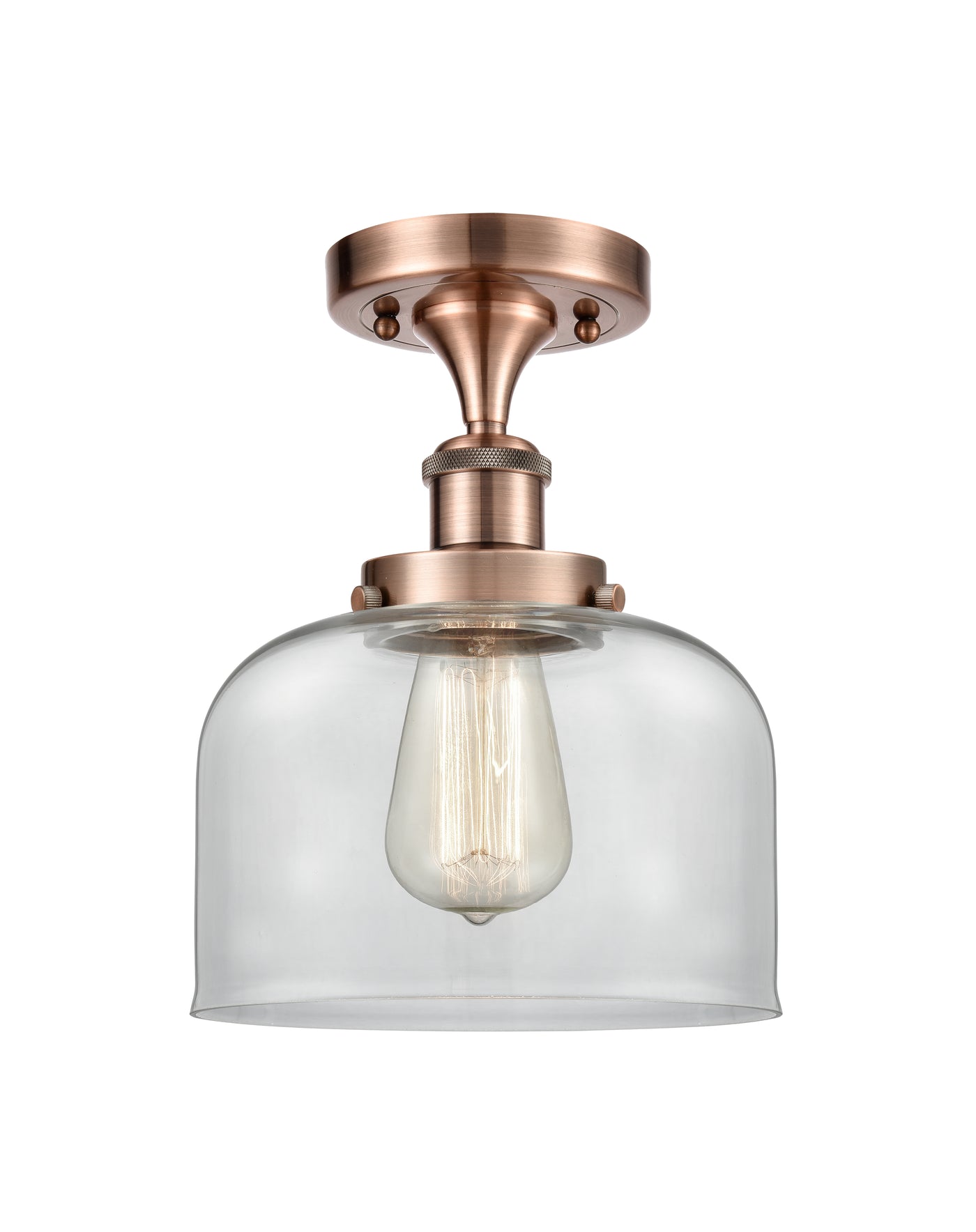 Edison Semi-Flush Mount Brushed Nickel Finish