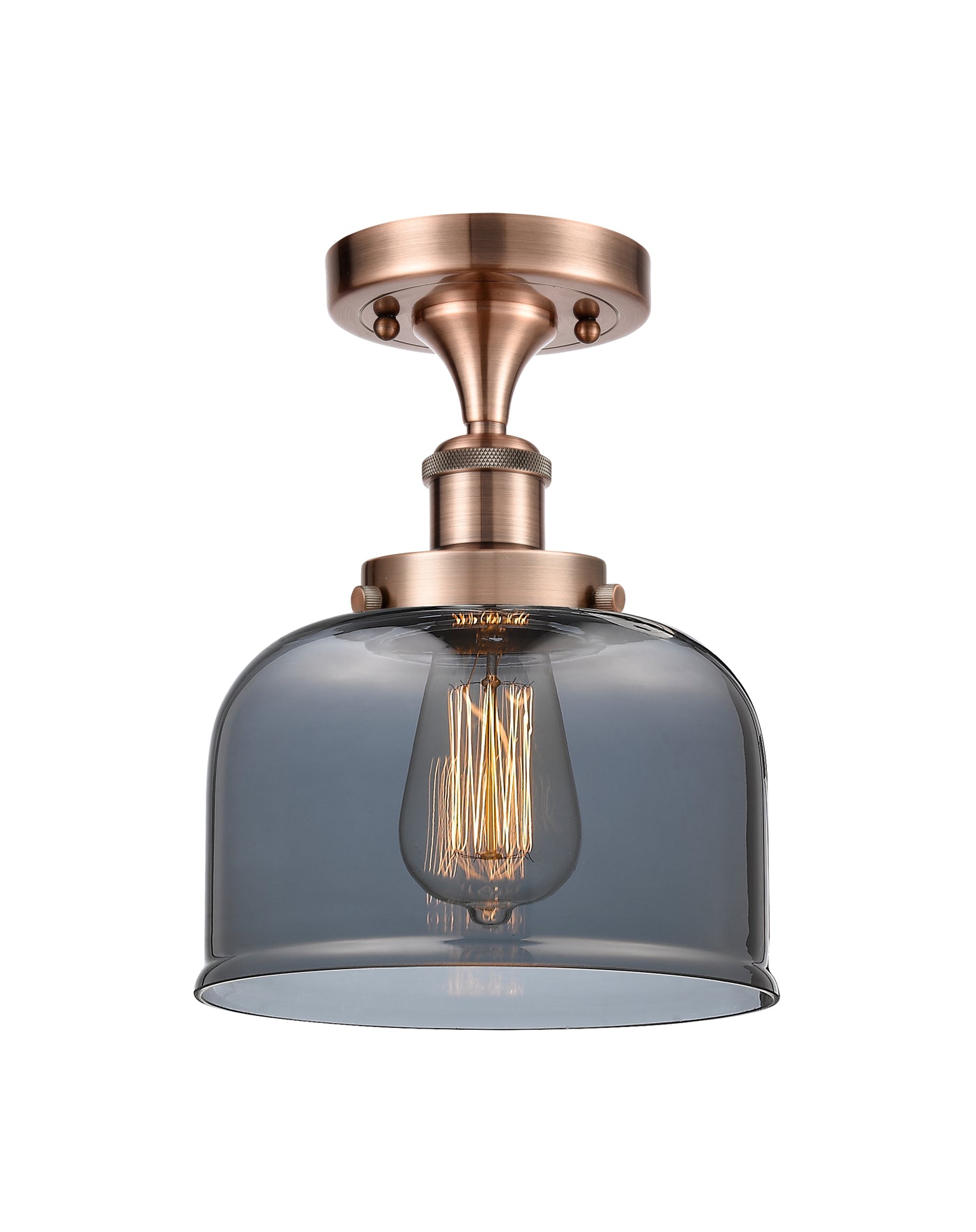 Edison Semi-Flush Mount Brushed Nickel Finish