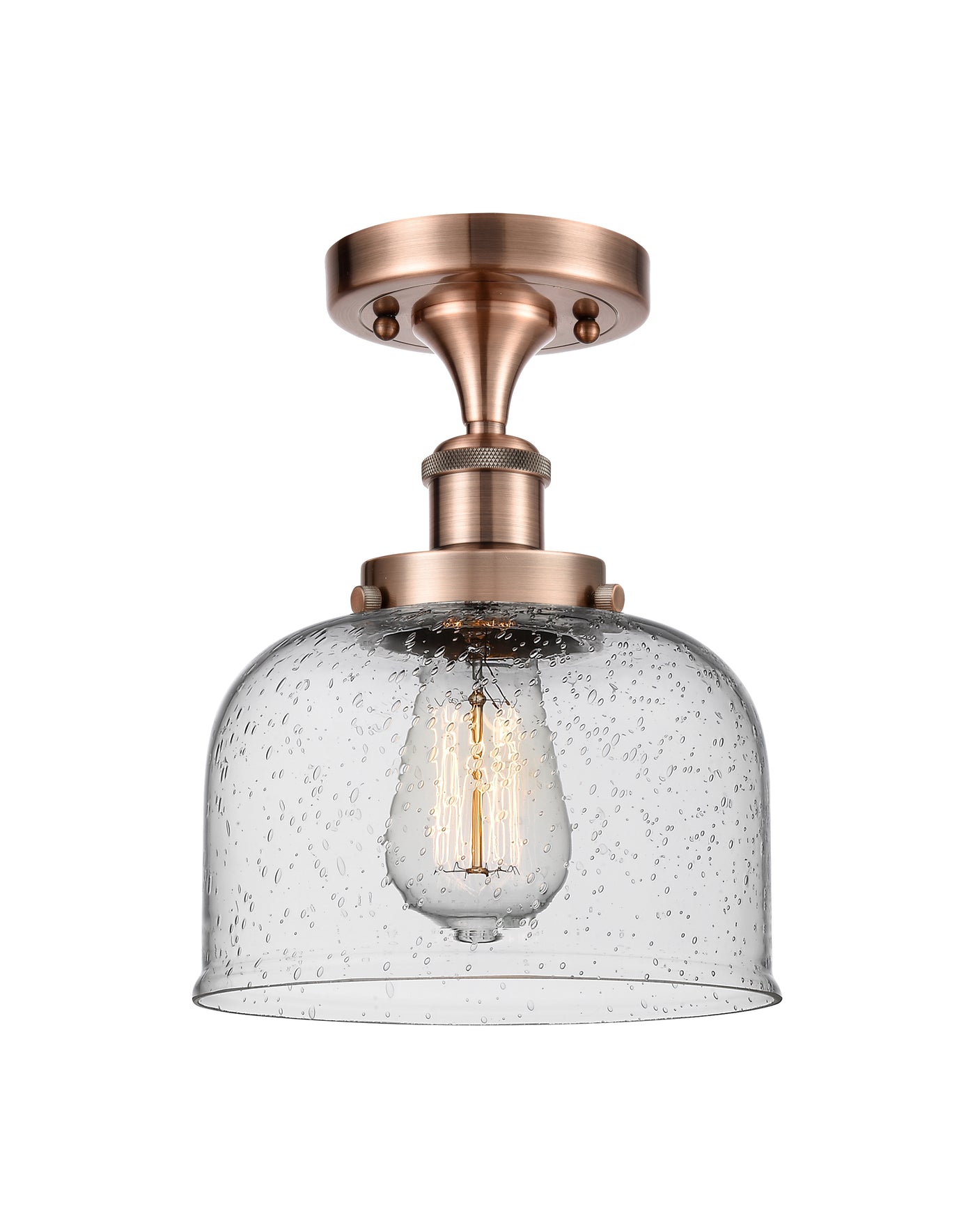 Edison Semi-Flush Mount Brushed Nickel Finish