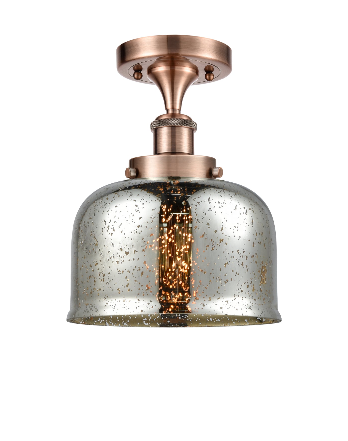 Edison Semi-Flush Mount Brushed Nickel Finish