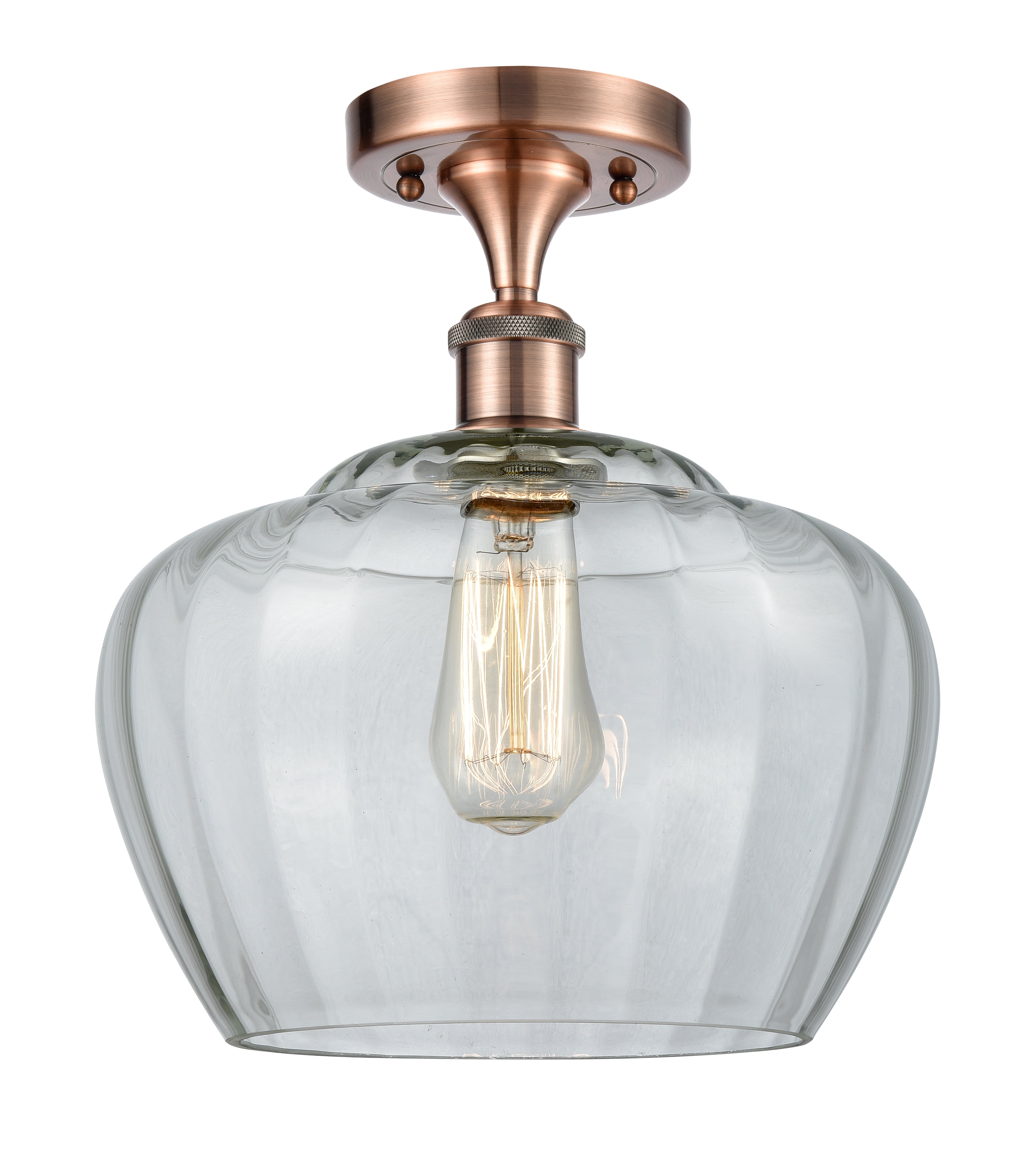 Edison Semi-Flush Mount Brushed Nickel
