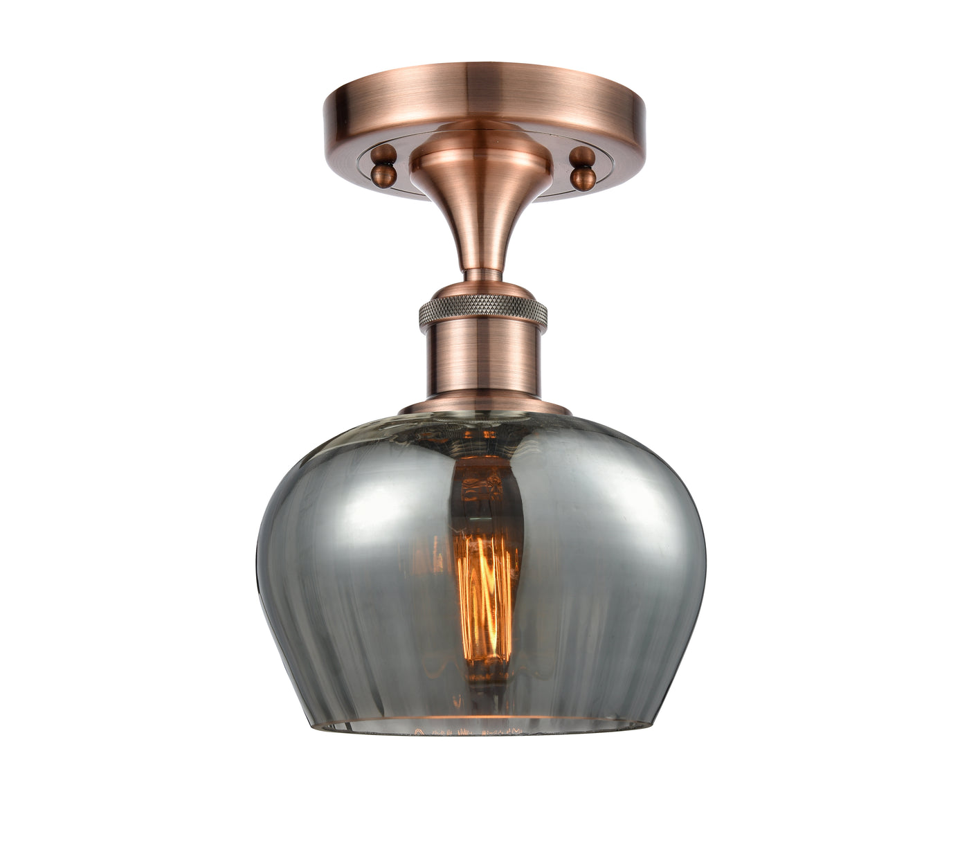 Edison Semi-Flush Mount Brushed Satin Nickel