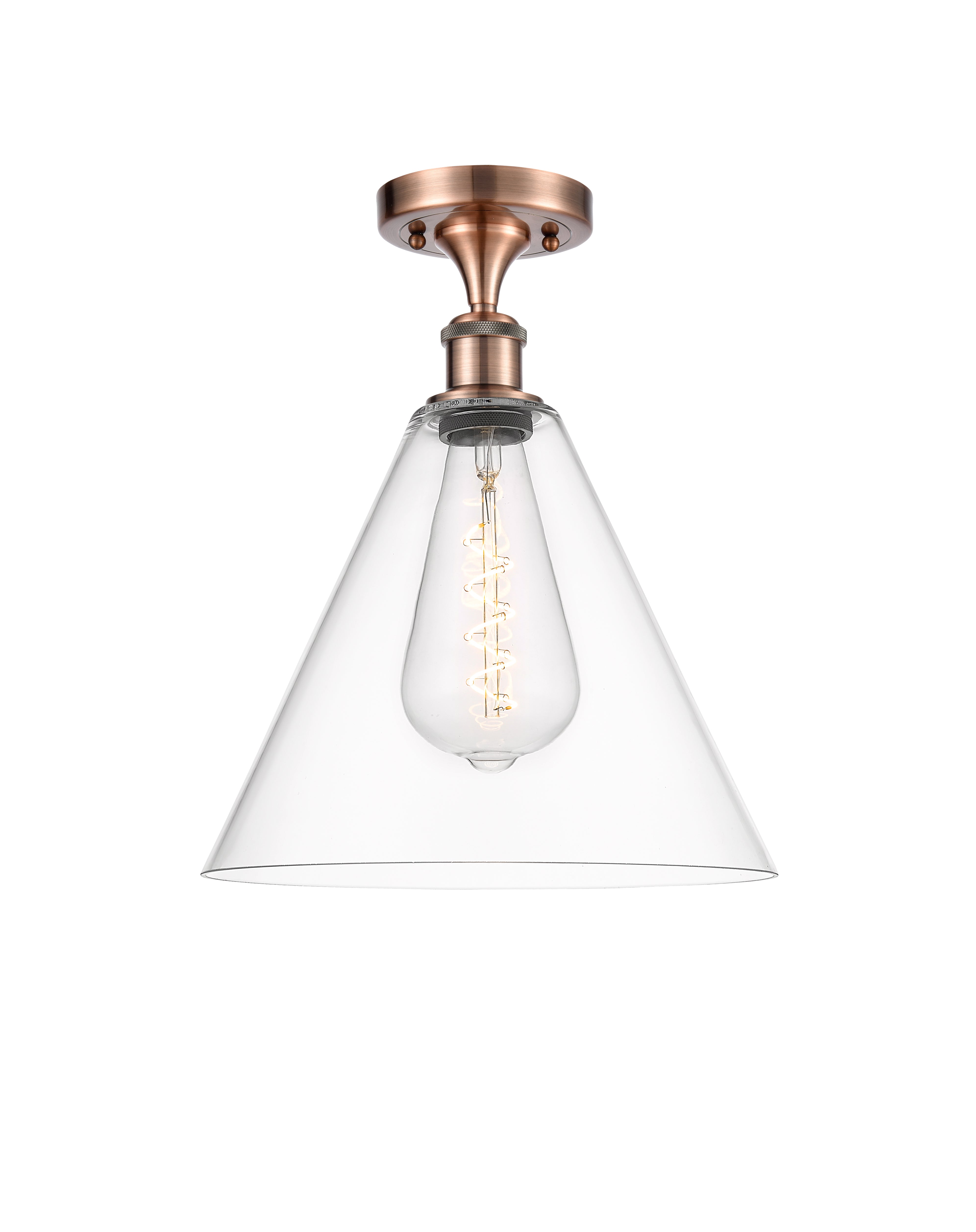 Edison Semi-Flush Mount Brushed Nickel
