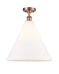 Edison Semi-Flush Mount Brushed Satin Nickel