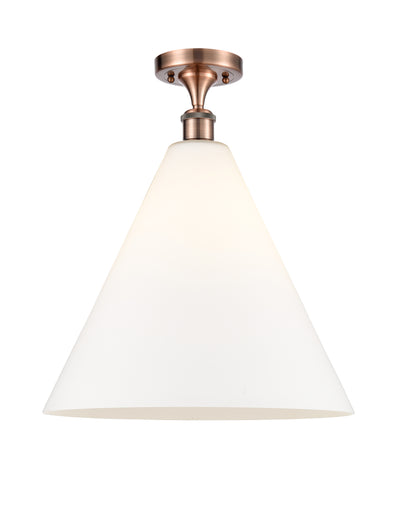 Berkshire Glass 16-Inch 1-Light Semi-Flush Mount 19-Inch High