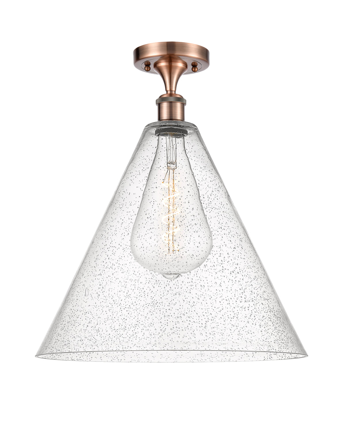 Berkshire Glass 16-Inch 1-Light Semi-Flush Mount 19-Inch High
