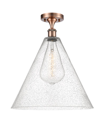 Berkshire Glass 16-Inch 1-Light Semi-Flush Mount 19-Inch High