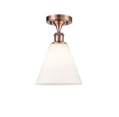 Berkshire Glass 8-Inch 1-Light Semi-Flush Mount 12-Inch High