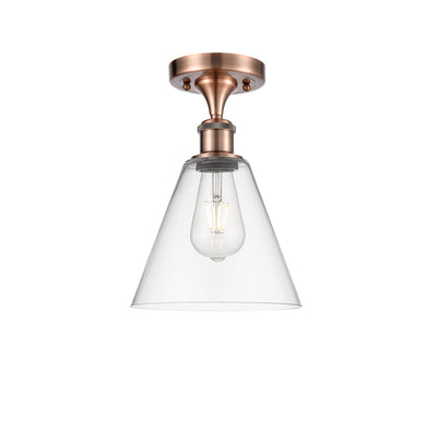 Berkshire Glass 8-Inch 1-Light Semi-Flush Mount 12-Inch High