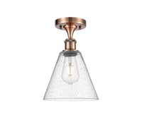 Edison Semi-Flush Mount Brushed Satin Nickel