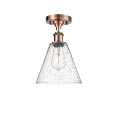Berkshire Glass 8-Inch 1-Light Semi-Flush Mount 12-Inch High
