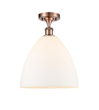 Edison Semi-Flush Mount Satin Nickel 8 Inch