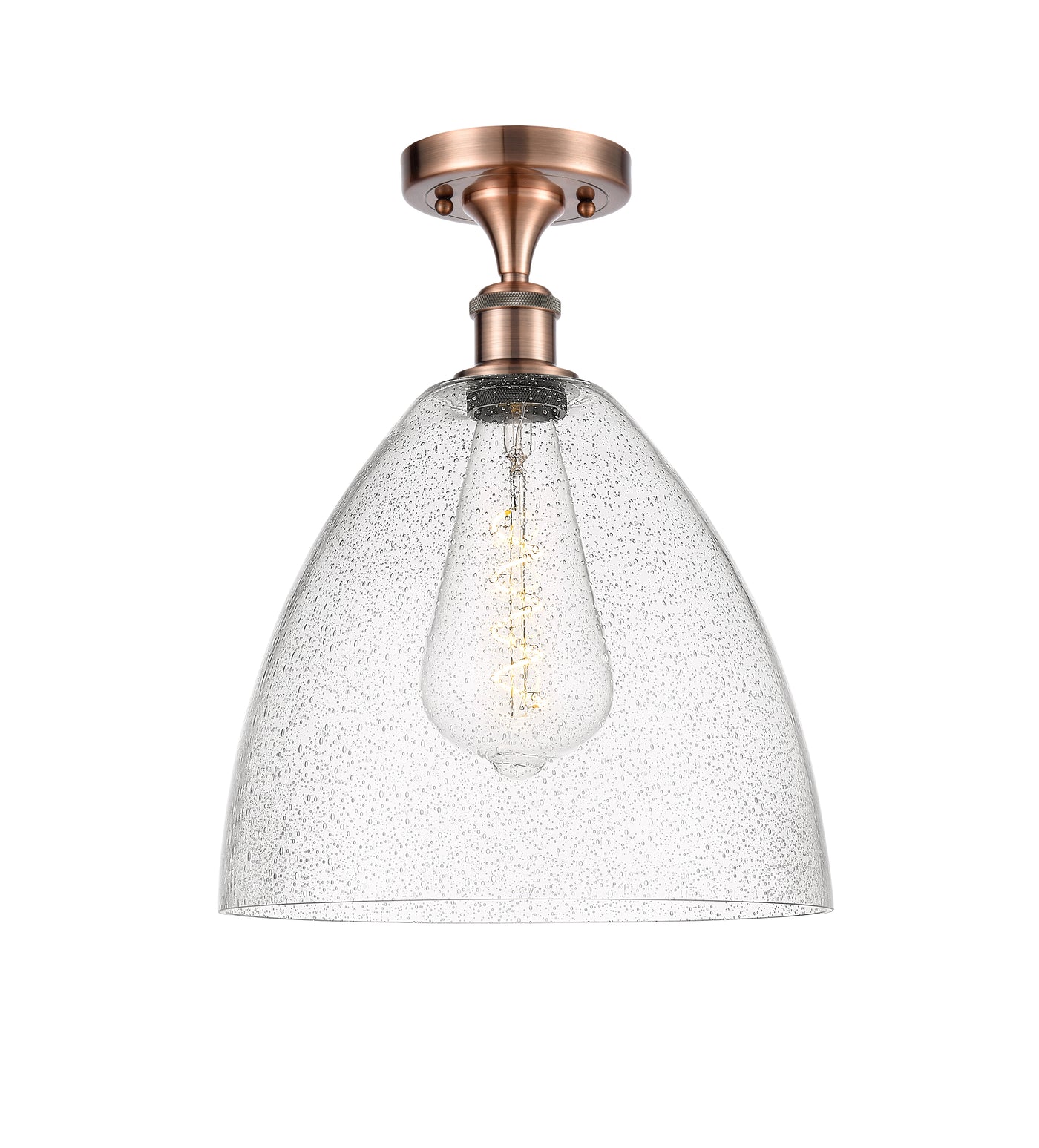 Edison Semi-Flush Mount Satin Nickel 8 Inch