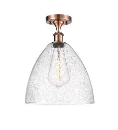 Bristol 12-Inch 1-Light Semi-Flush Mount Dome Shade 15-Inch High